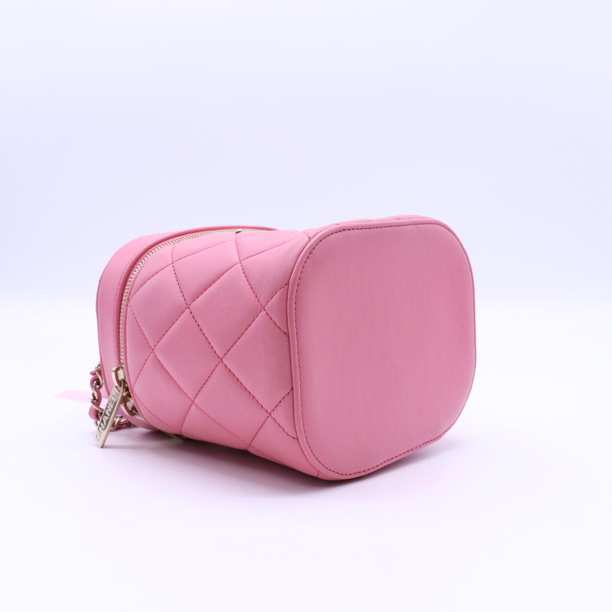Chanel Lambskin Quilted Vanity Case with Handle twins B21853