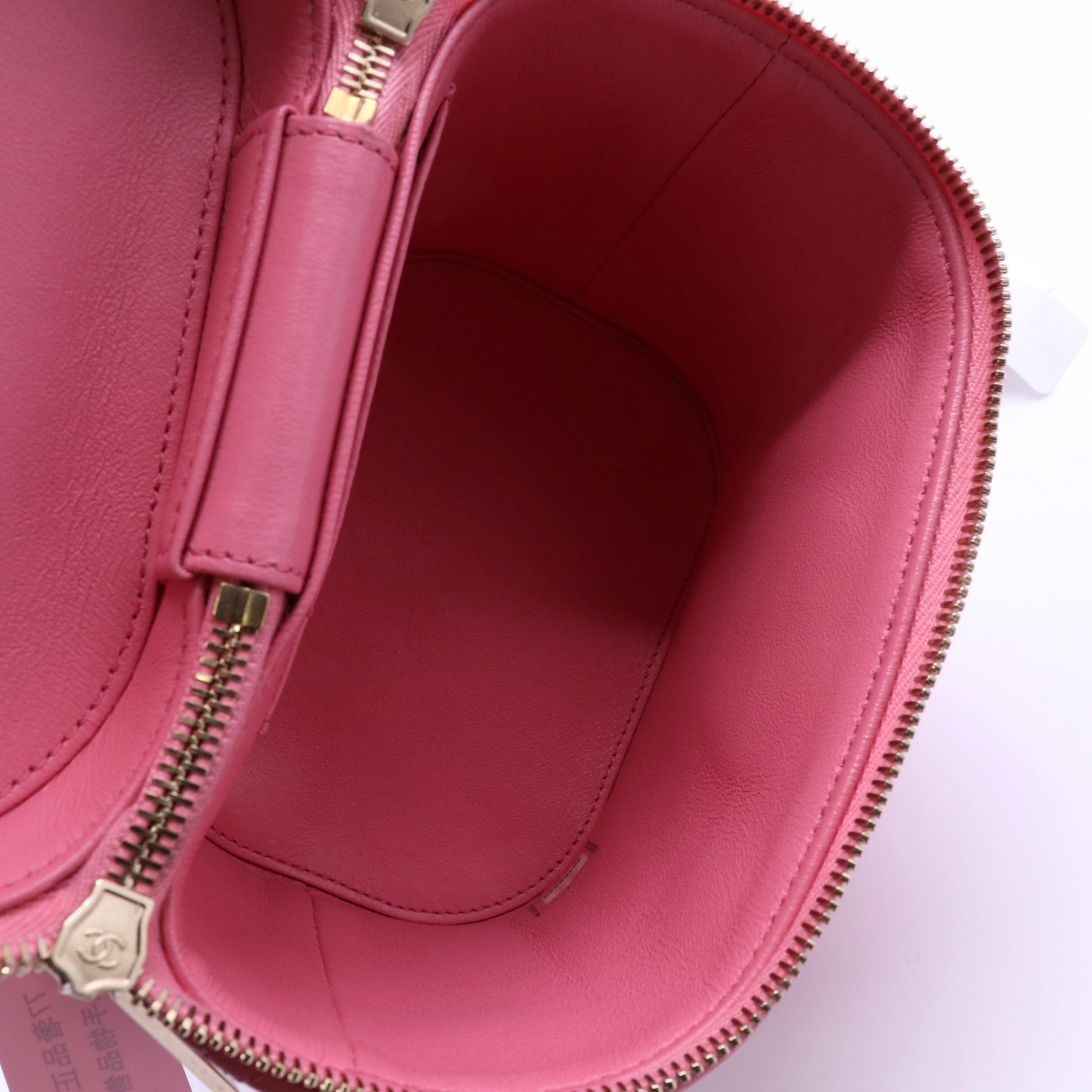 Chanel Lambskin Quilted Vanity Case with Handle twins B21853