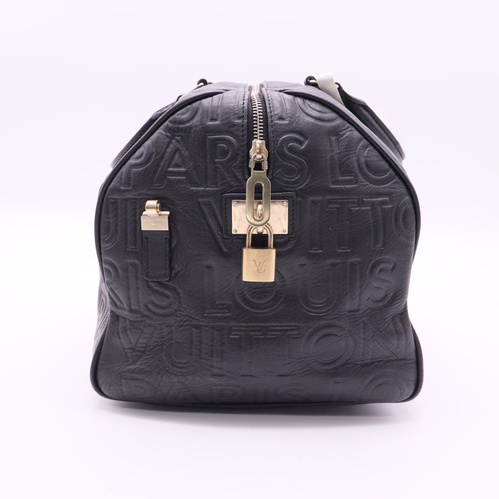 Paris Speedy Cube Bag Embossed Leather 30