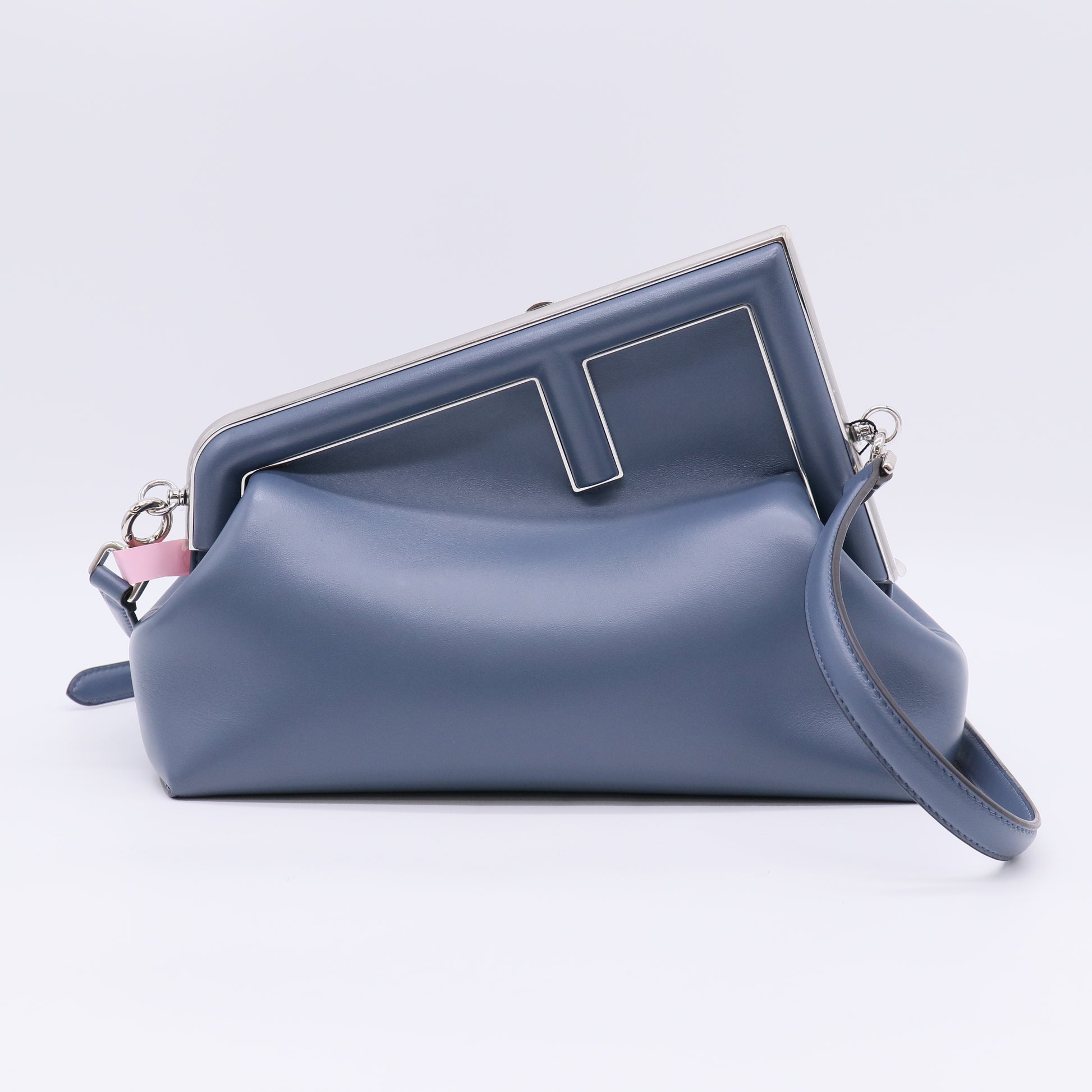 Fendi Blue Calfskin Leather Small First Bag Twins LDJ4944