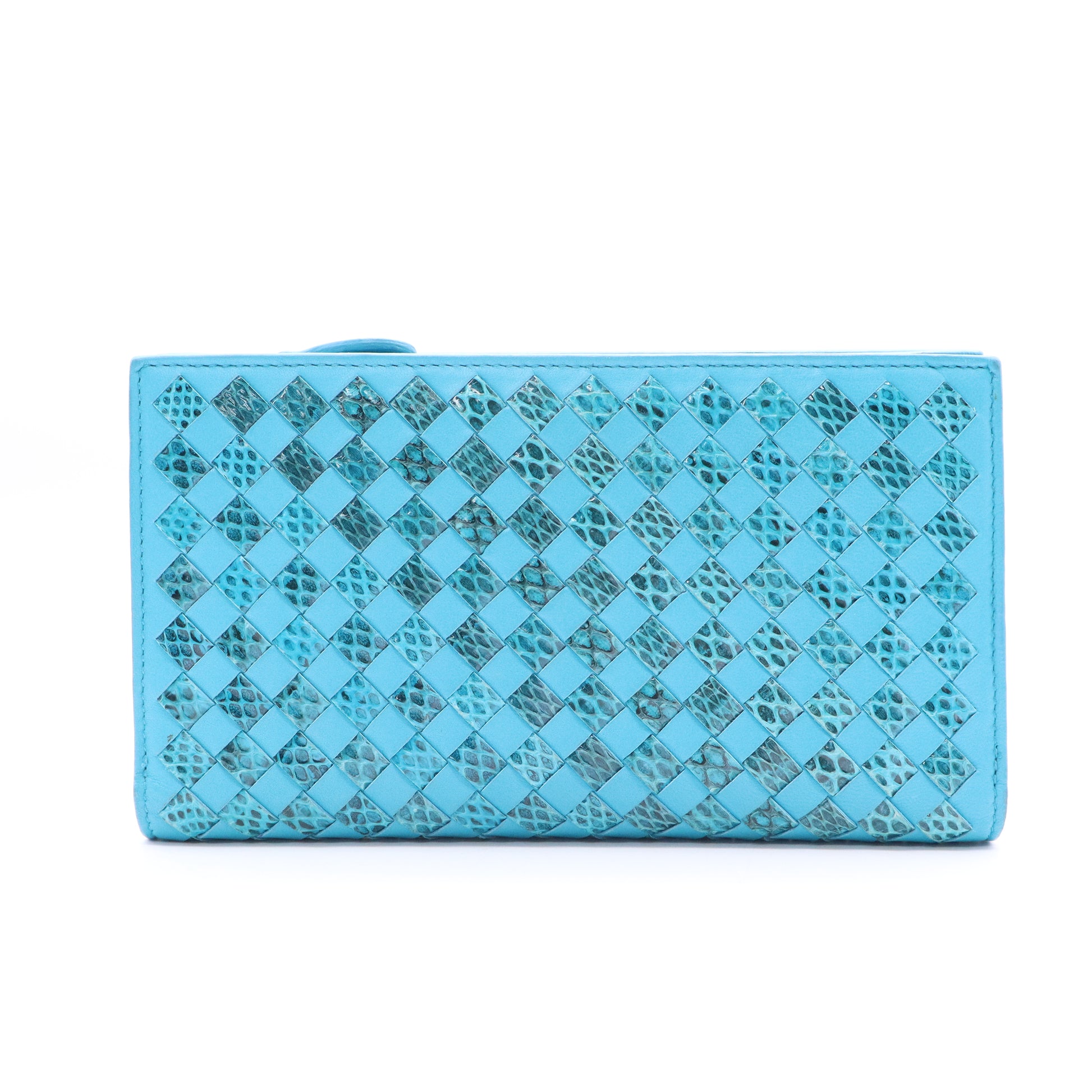 Intrecciato aqua and snakeskin wallet Twins LDJ3532