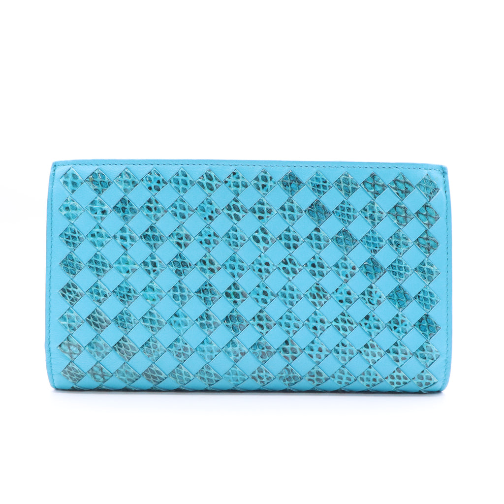 Intrecciato aqua and snakeskin wallet Twins LDJ3532