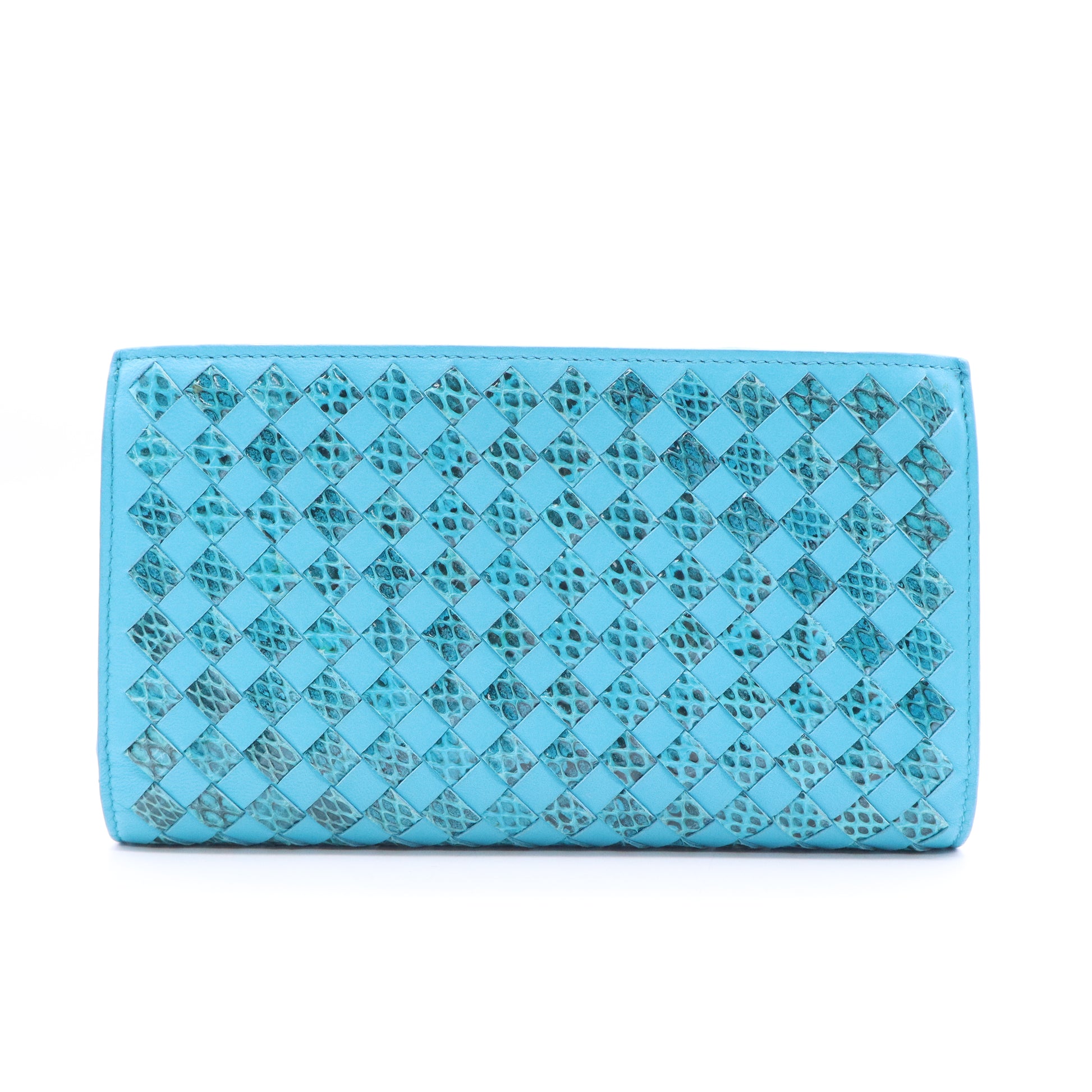 Intrecciato aqua and snakeskin wallet Twins LDJ3532