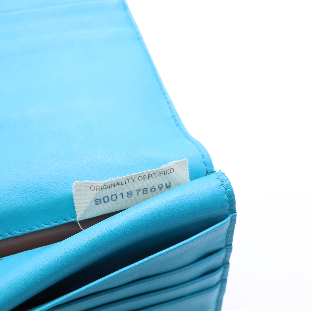 Intrecciato aqua and snakeskin wallet Twins LDJ3532