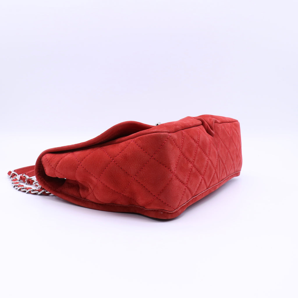 Chanel Natural Beauty Split Pocket Flap Bag Quilted Nubuck Large twins B21968