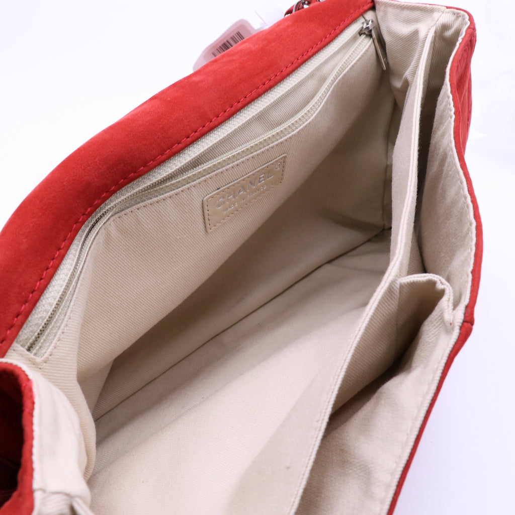 Chanel Natural Beauty Split Pocket Flap Bag Quilted Nubuck Large twins B21968
