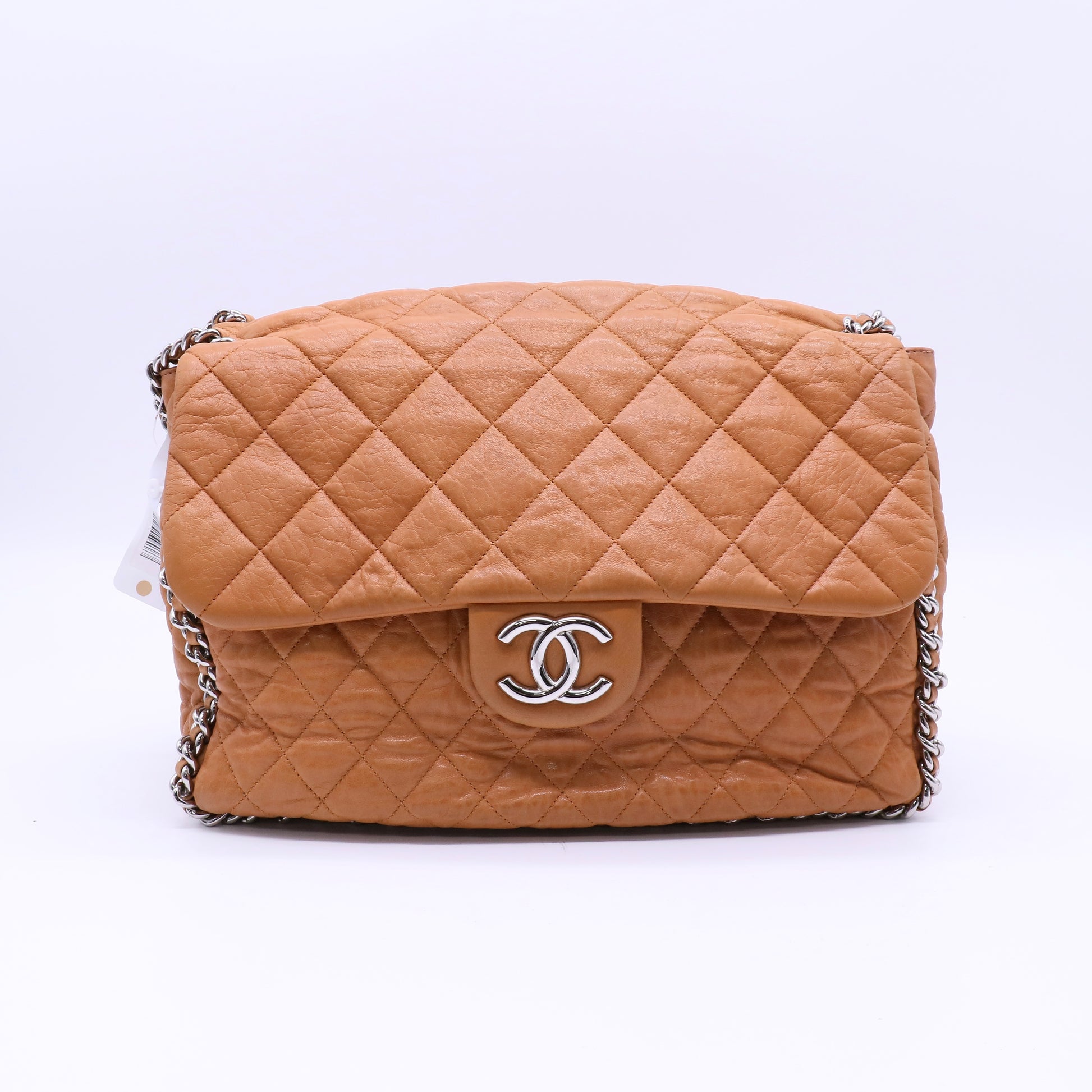 Chain Around Flap Bag Quilted Leather Maxi Twins B21786