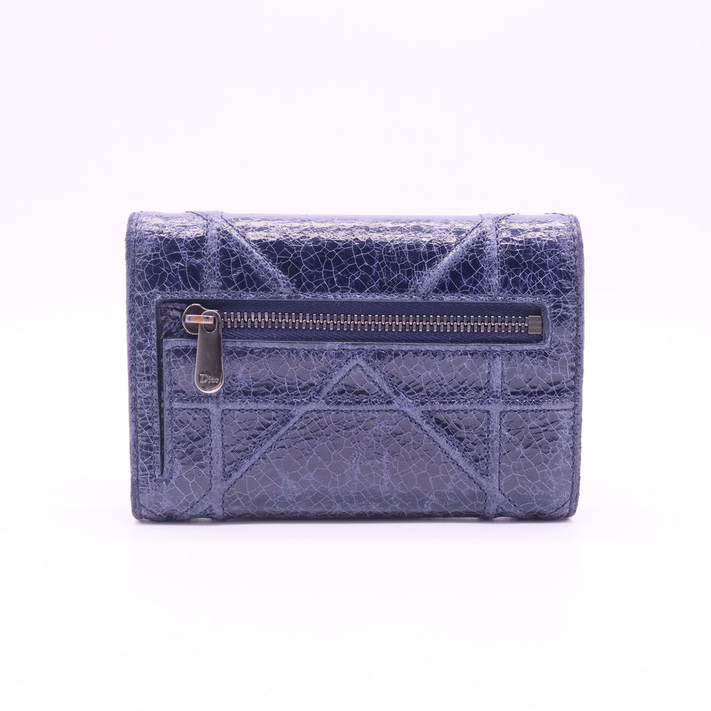 Crinkled Leather Diorama Trifold Wallet