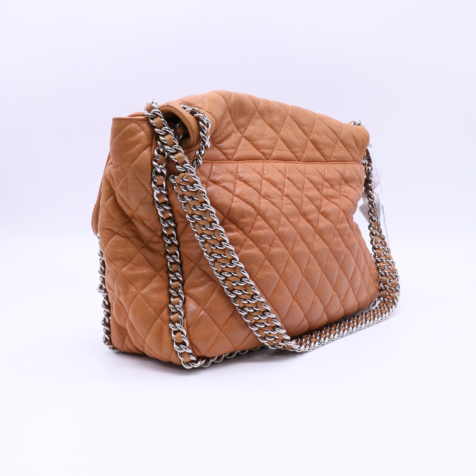 Chain Around Flap Bag Quilted Leather Maxi Twins B21786