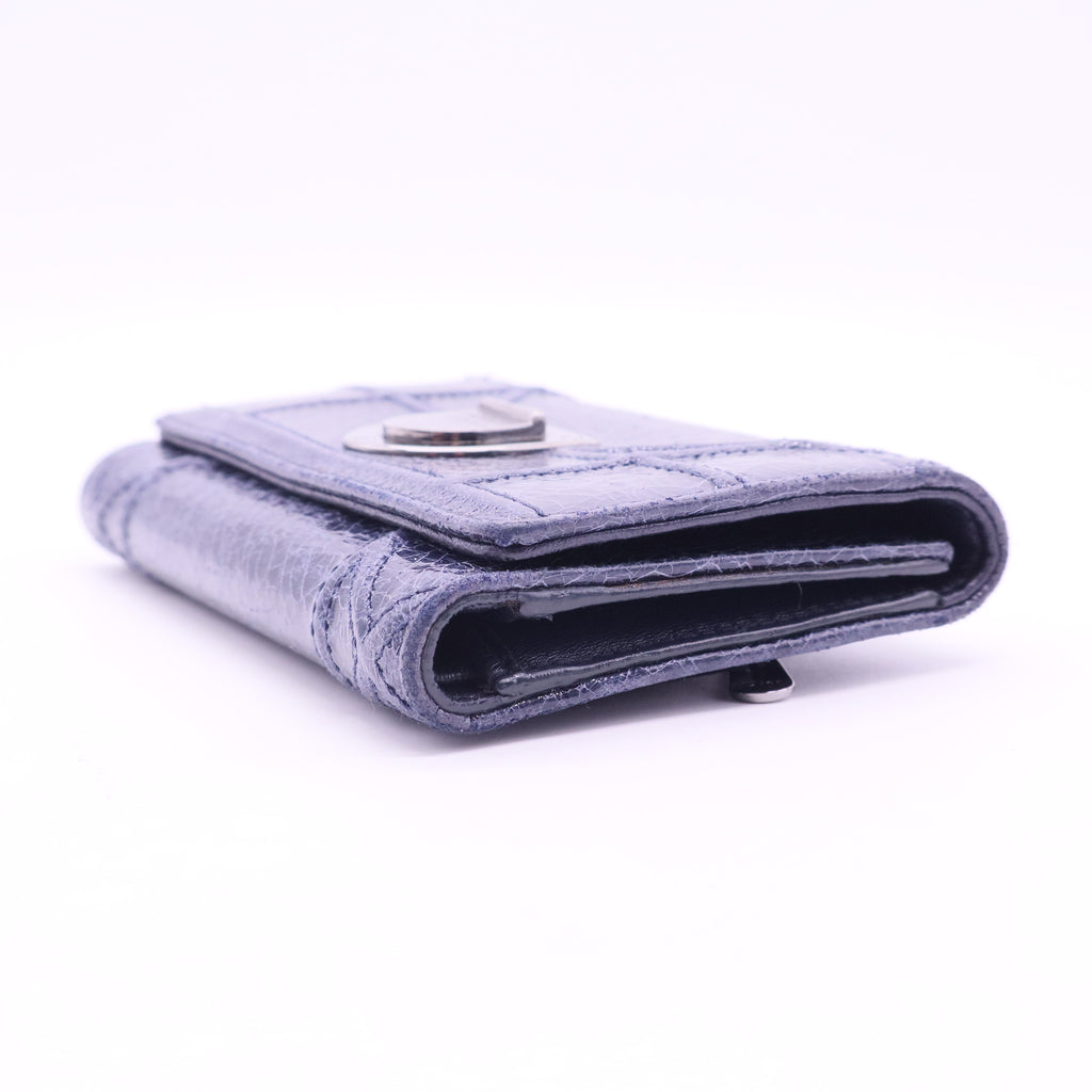 Crinkled Leather Diorama Trifold Wallet