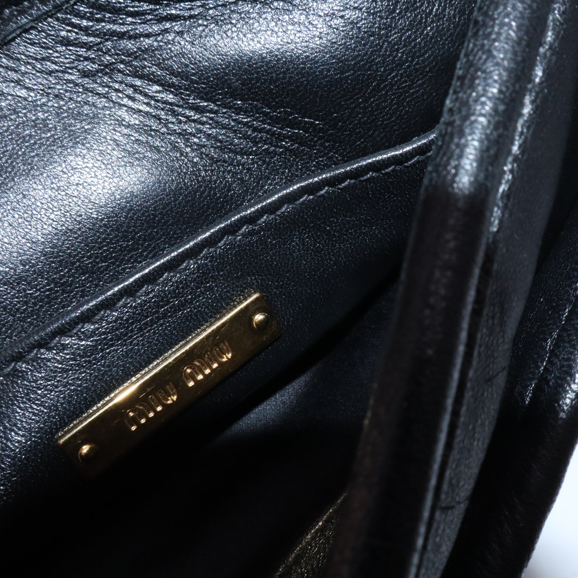 Miu Miu Black Matelasse Nappa Leather Small Coffer Hobo Bag twins B20610