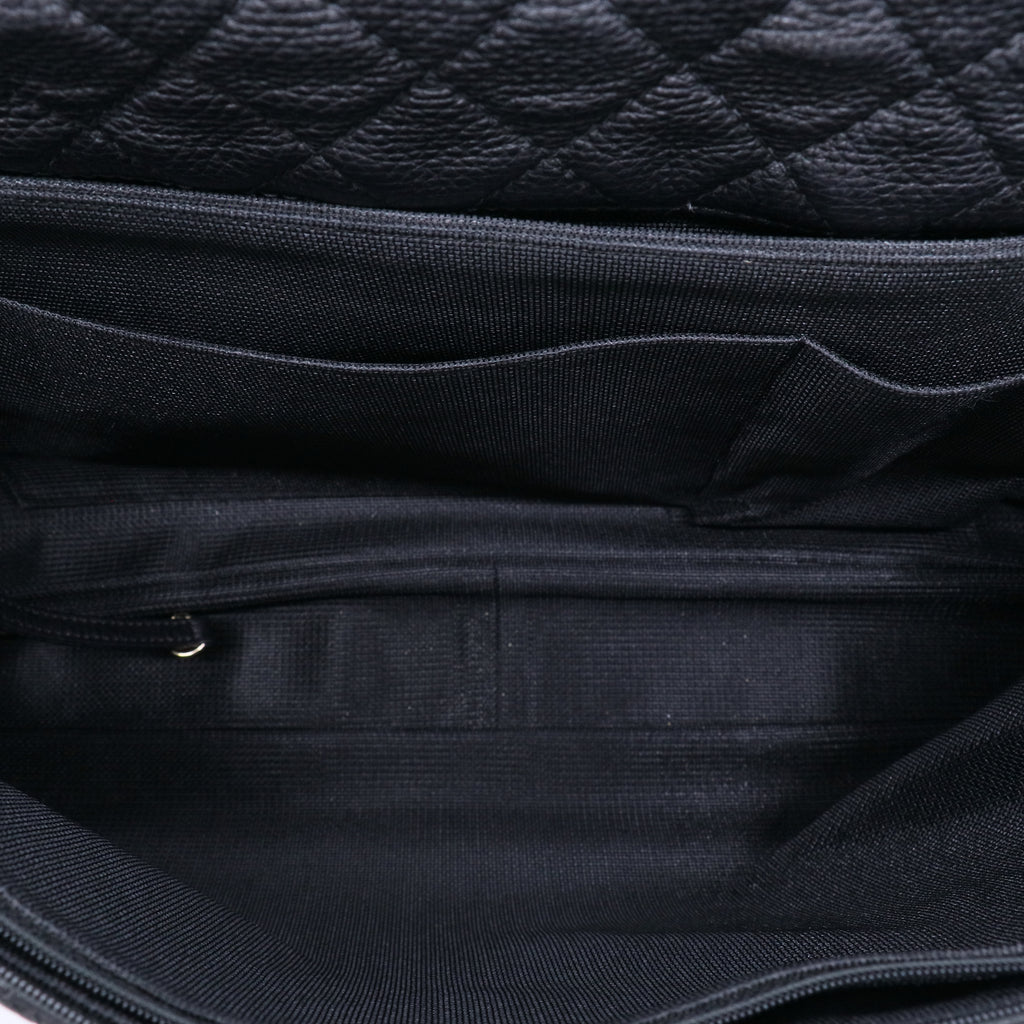Chanel Calfskin Quilted XXL Travel Flap Bag Black twins