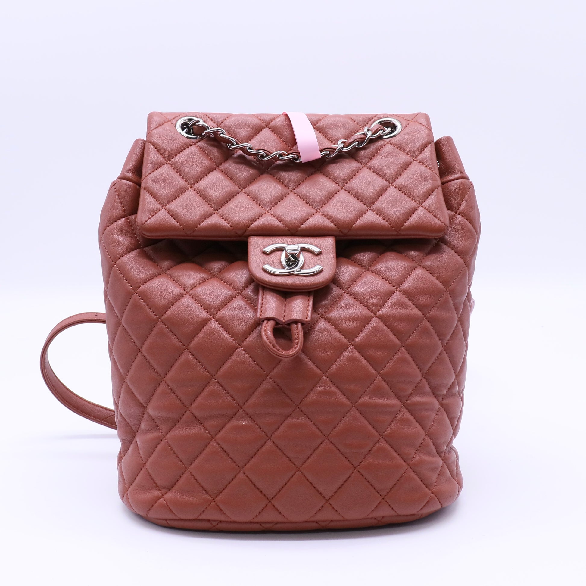 Chanel Lambskin Quilted Small Urban Spirit Backpack Brown twins LDJ4080