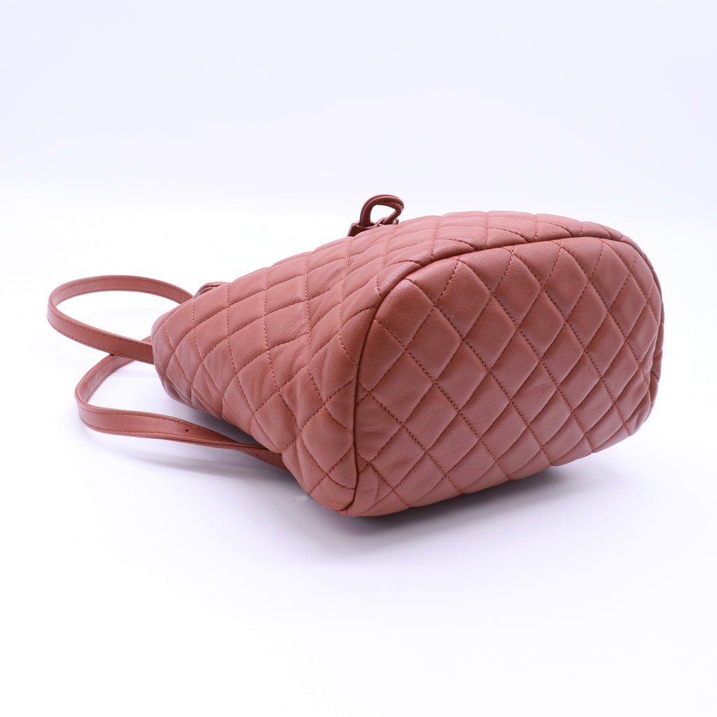 Chanel Lambskin Quilted Small Urban Spirit Backpack Brown twins LDJ4080