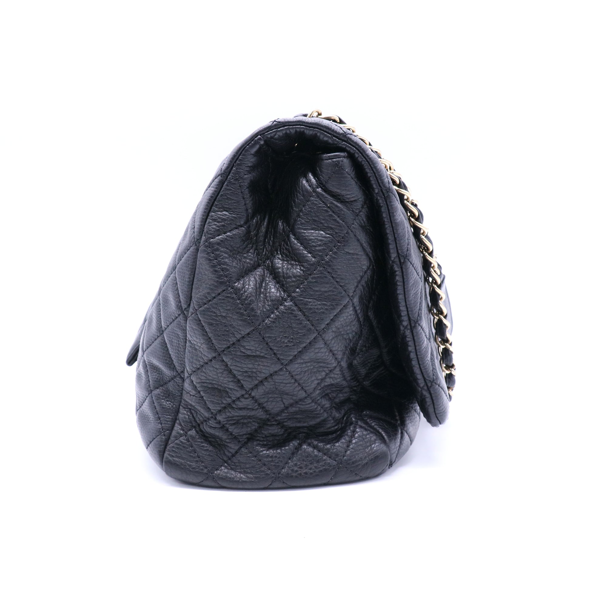 Chanel Calfskin Quilted XXL Travel Flap Bag Black twins