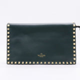 Rockstud Flap Clutch Leather