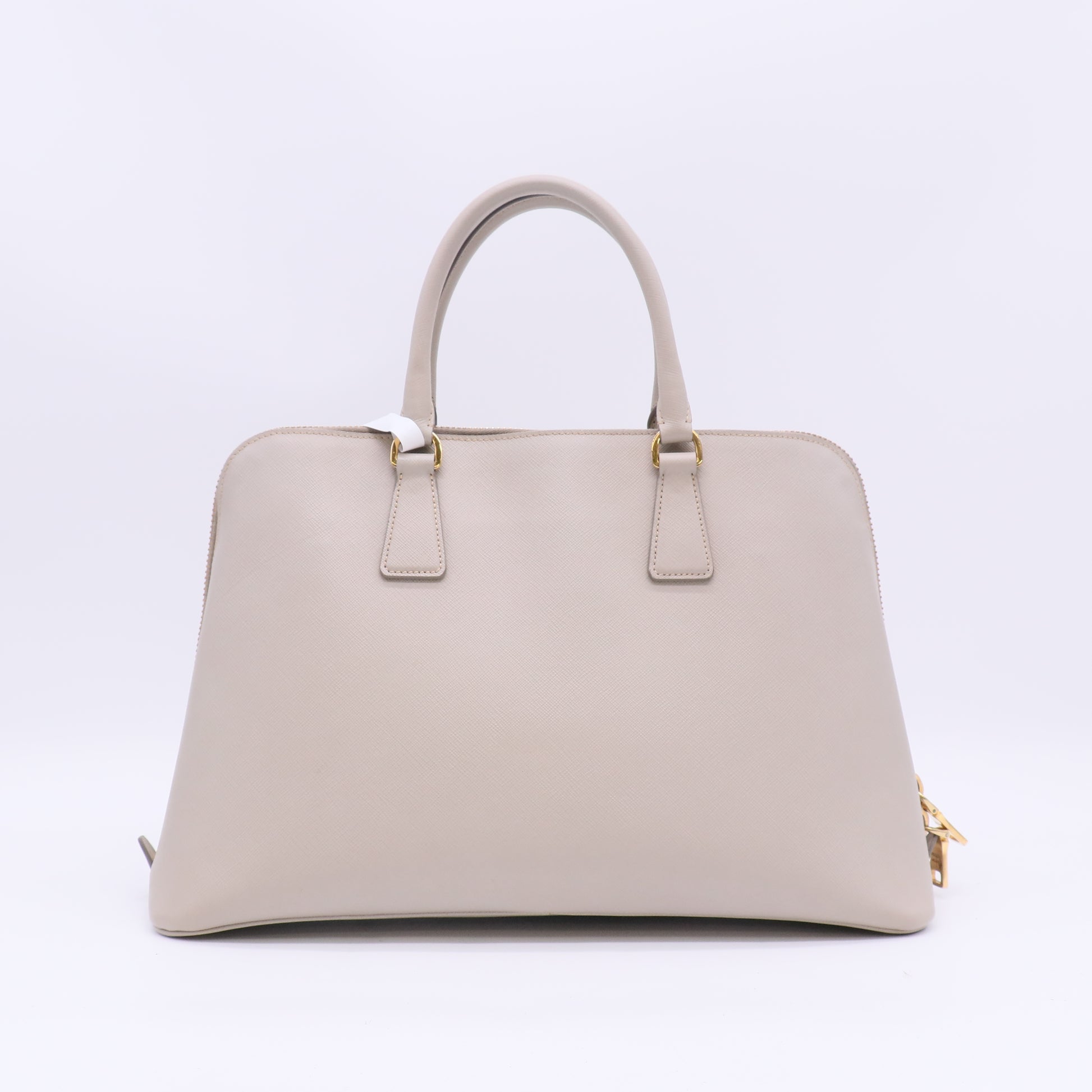 Grey Saffiano Vernice Leather Large Promenade Bag B23578