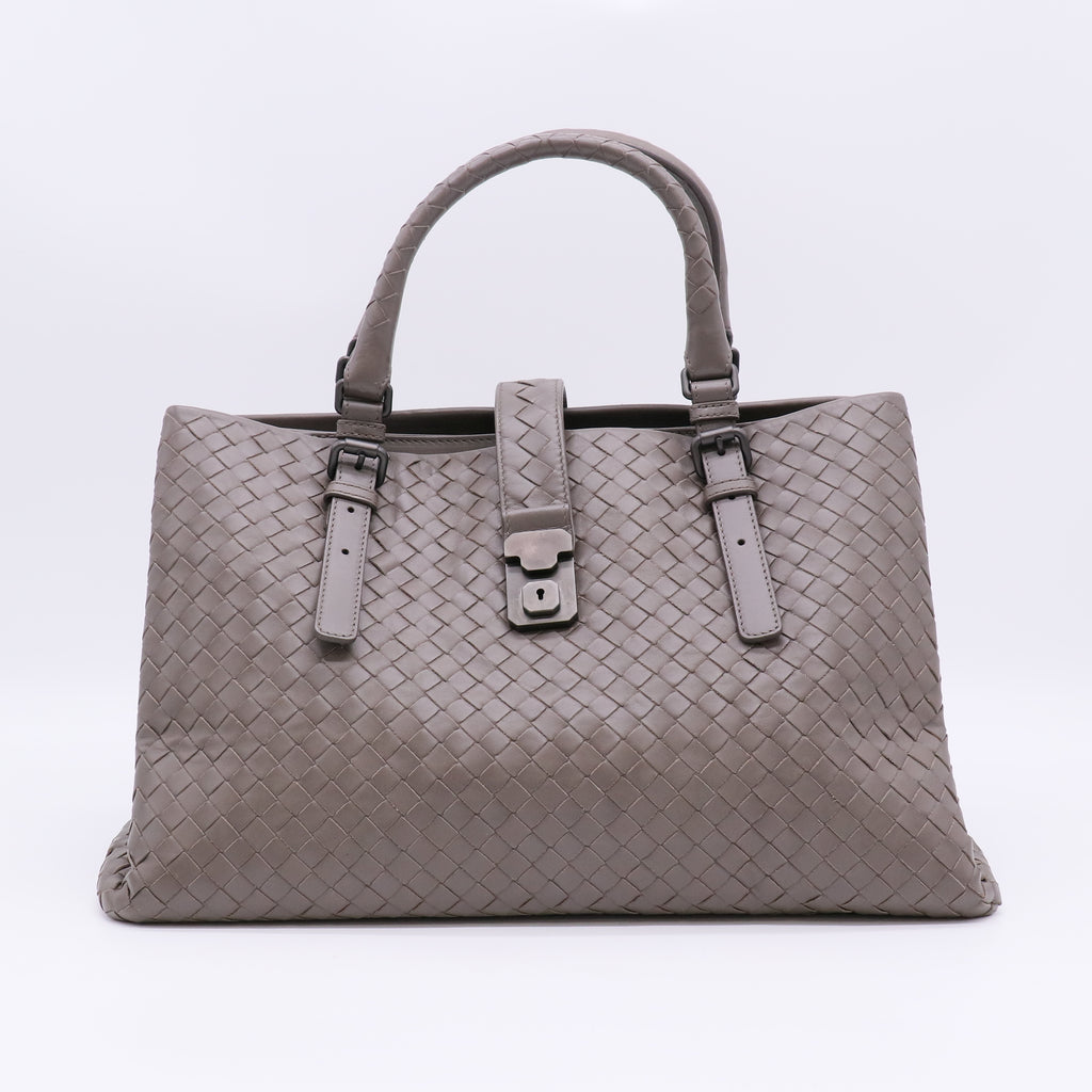 Bottega Veneta Nappa Intrecciato Medium Roma Tote Brown twins B23238