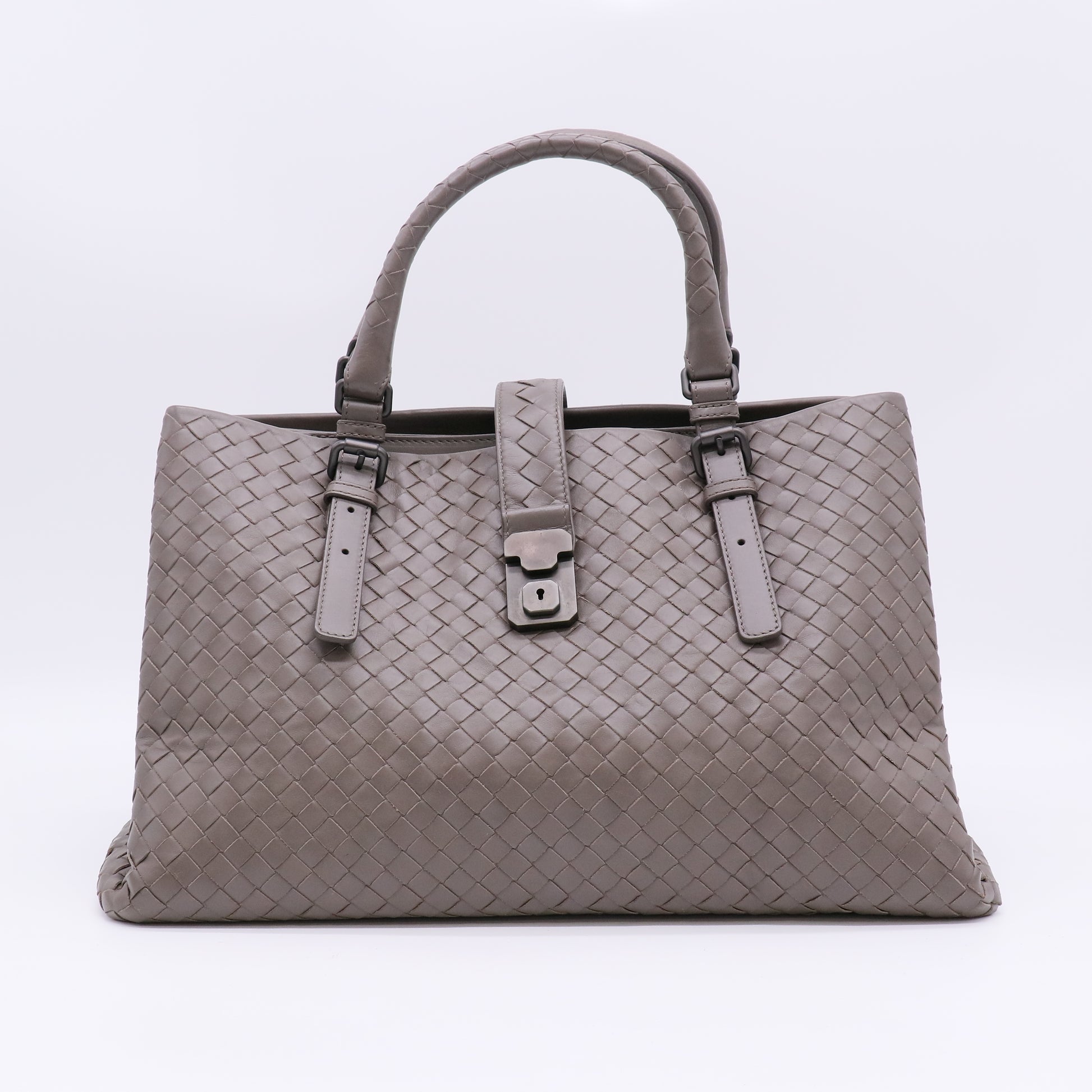 Bottega Veneta Nappa Intrecciato Medium Roma Tote Brown twins B23238