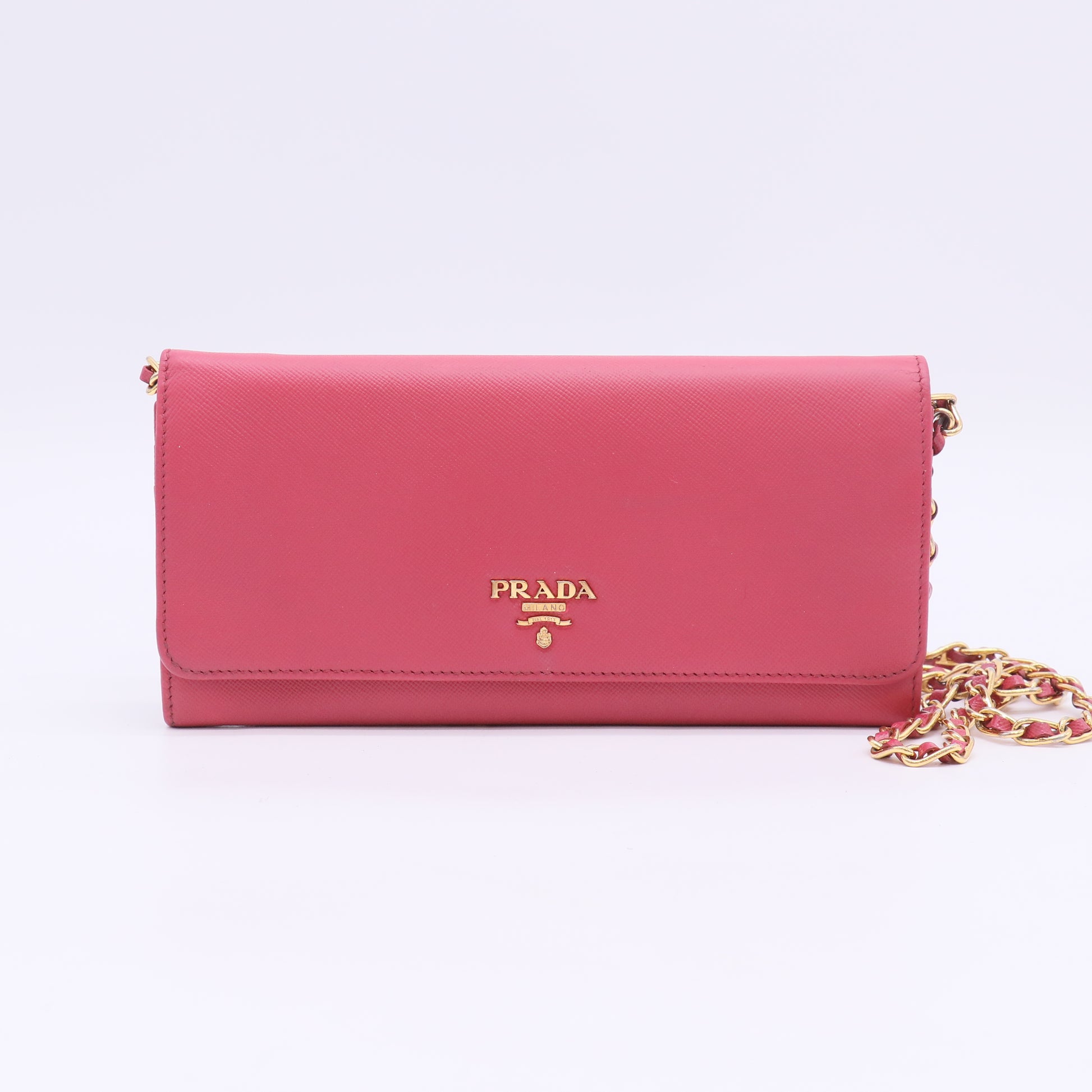 Saffiano Cuir Leather Saffiano Leather Wallet On Chain Crossbody B23583