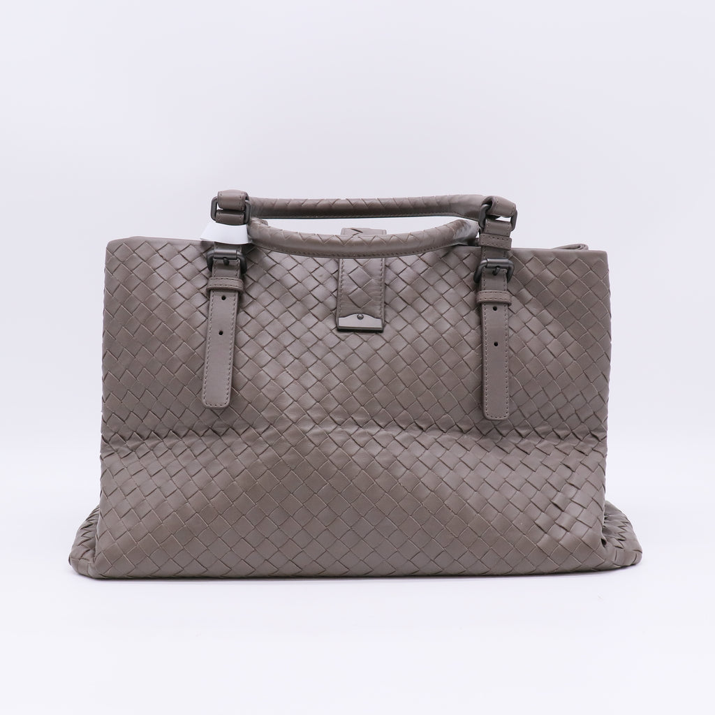 Bottega Veneta Nappa Intrecciato Medium Roma Tote Brown twins B23238