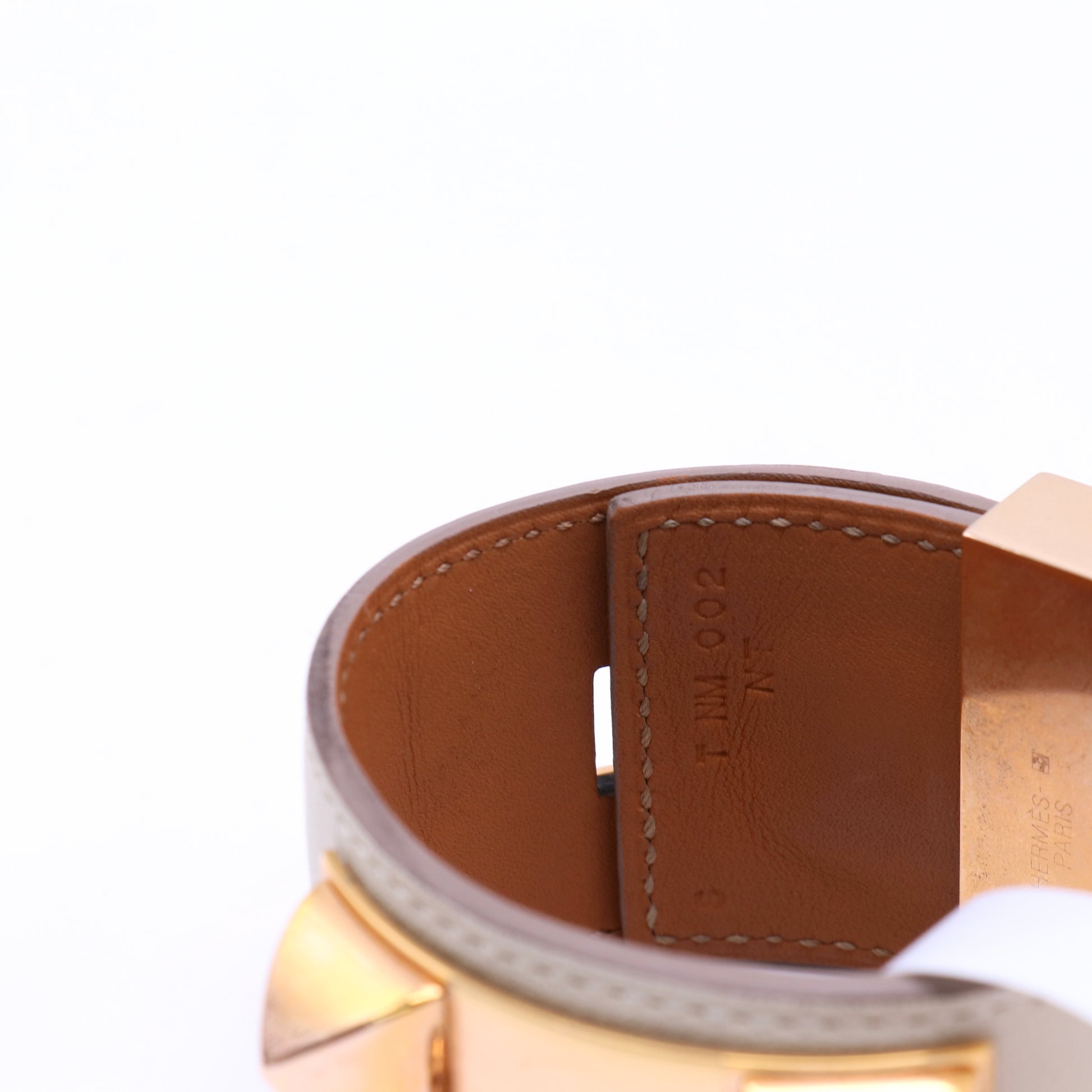 Hermes Swift Collier de Chien CDC Bracelet T1 Craie twins W21441