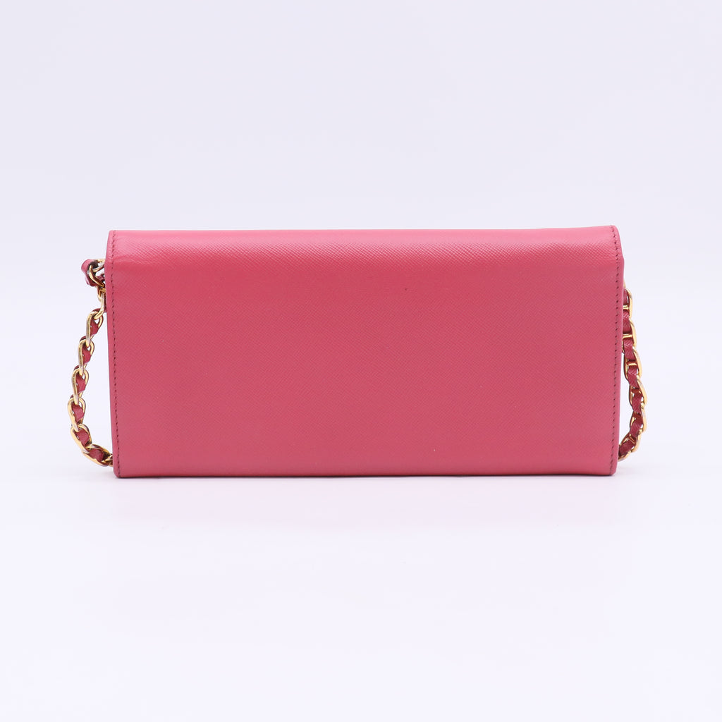 Saffiano Cuir Leather Saffiano Leather Wallet On Chain Crossbody B23583