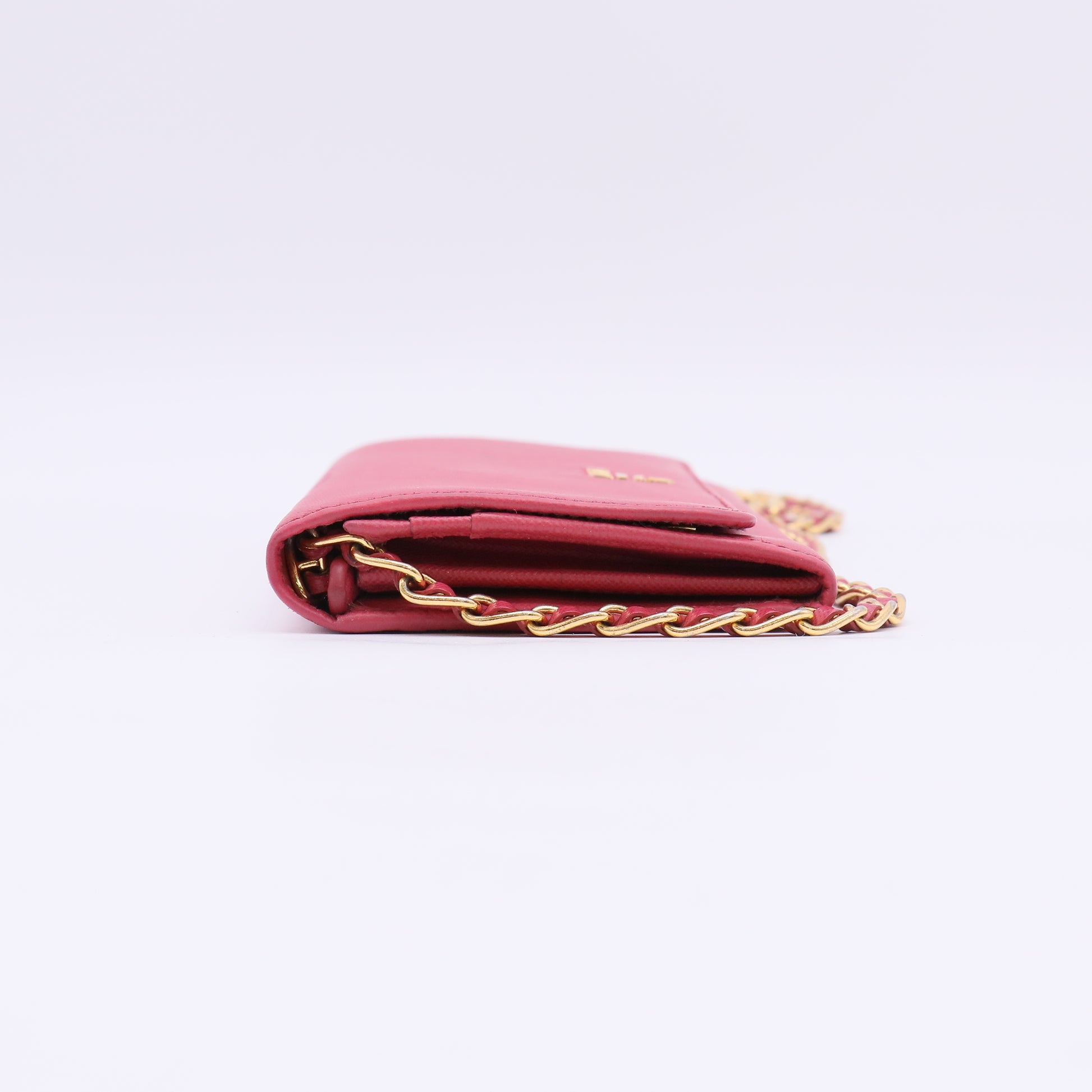 Saffiano Cuir Leather Saffiano Leather Wallet On Chain Crossbody B23583