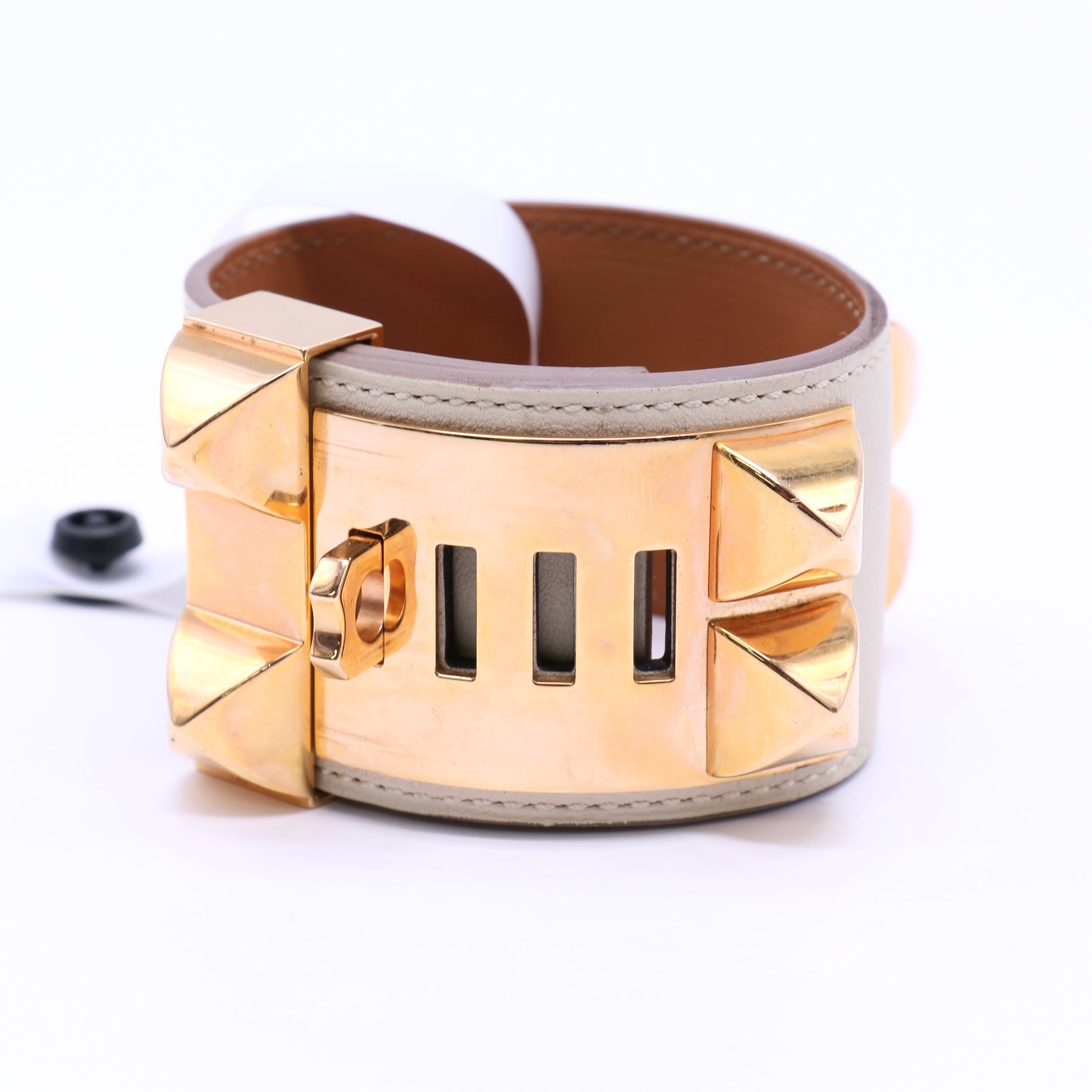 Hermes Swift Collier de Chien CDC Bracelet T1 Craie twins W21441
