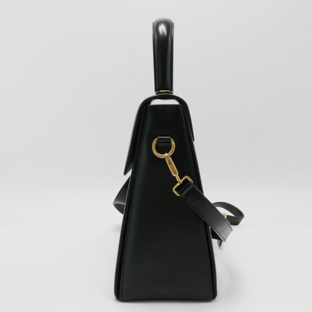 Gancini Leather Handle Bag