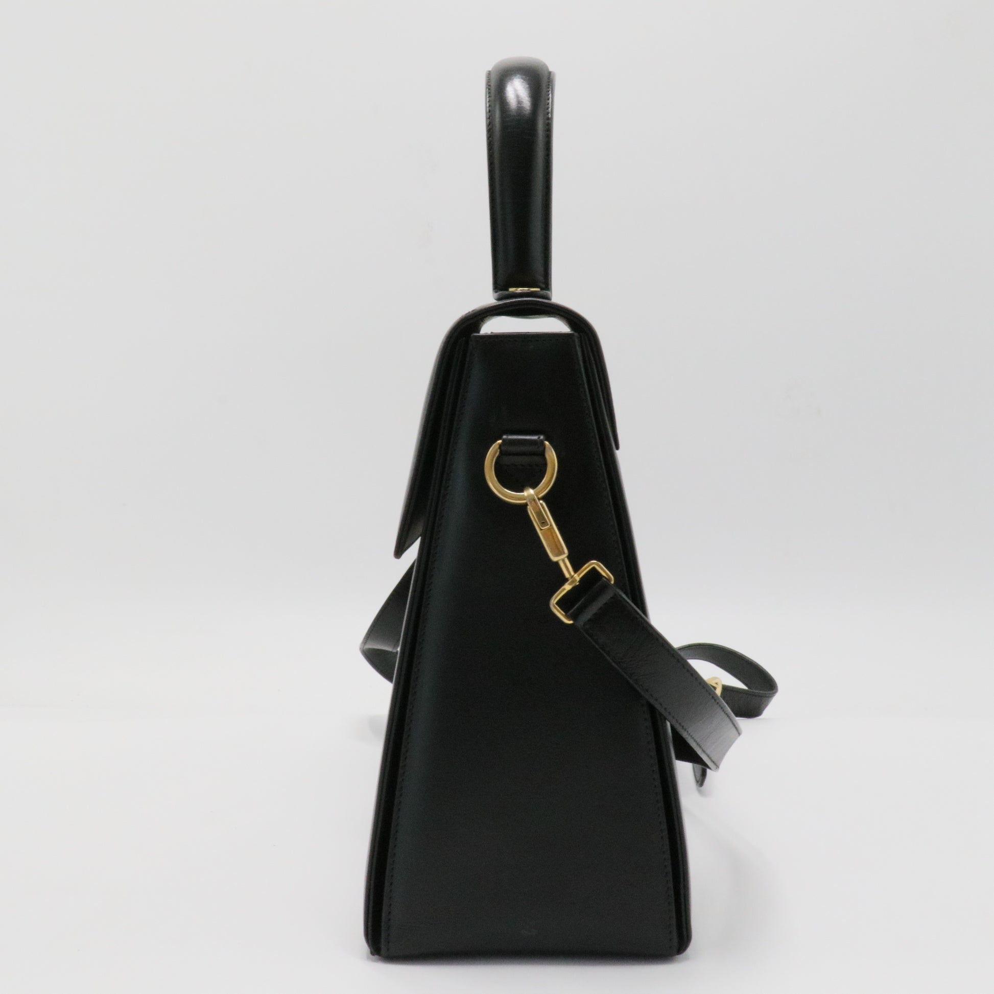 Gancini Leather Handle Bag