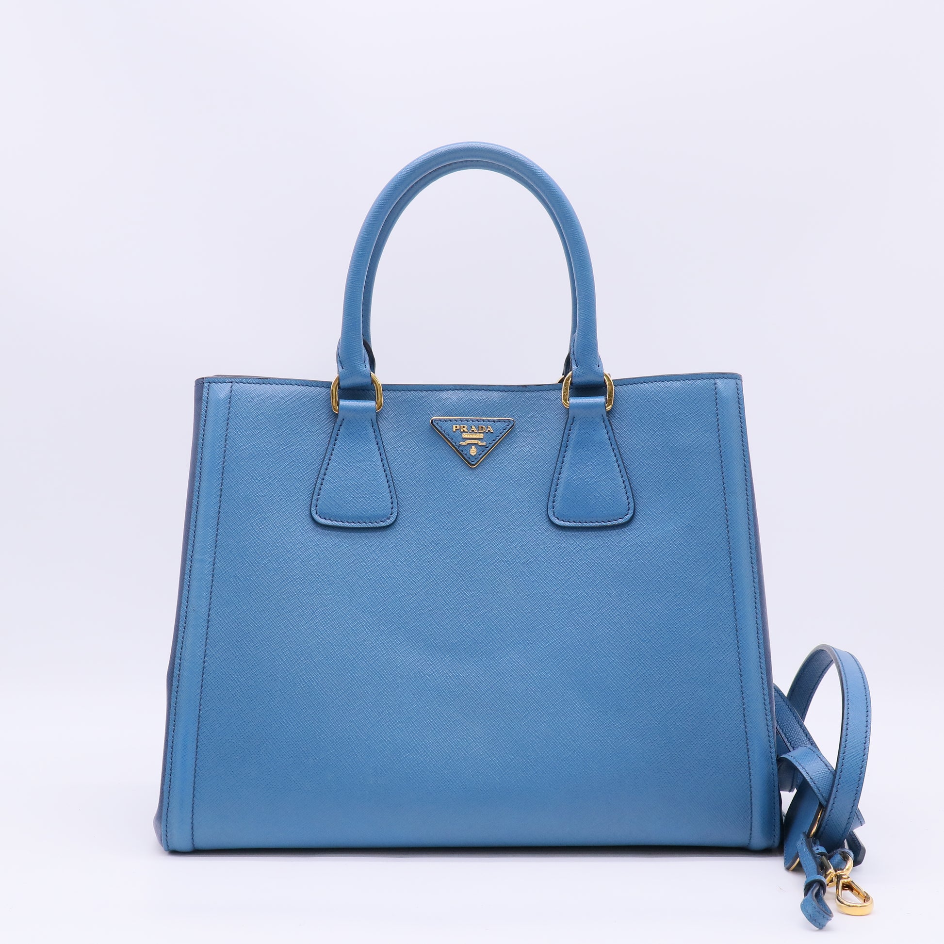 Saffiano Lux Leather Parabole Shopping Tote Bag B23860