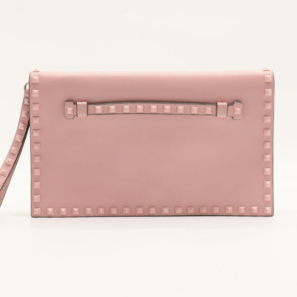 Rockstud Flap Clutch Leather