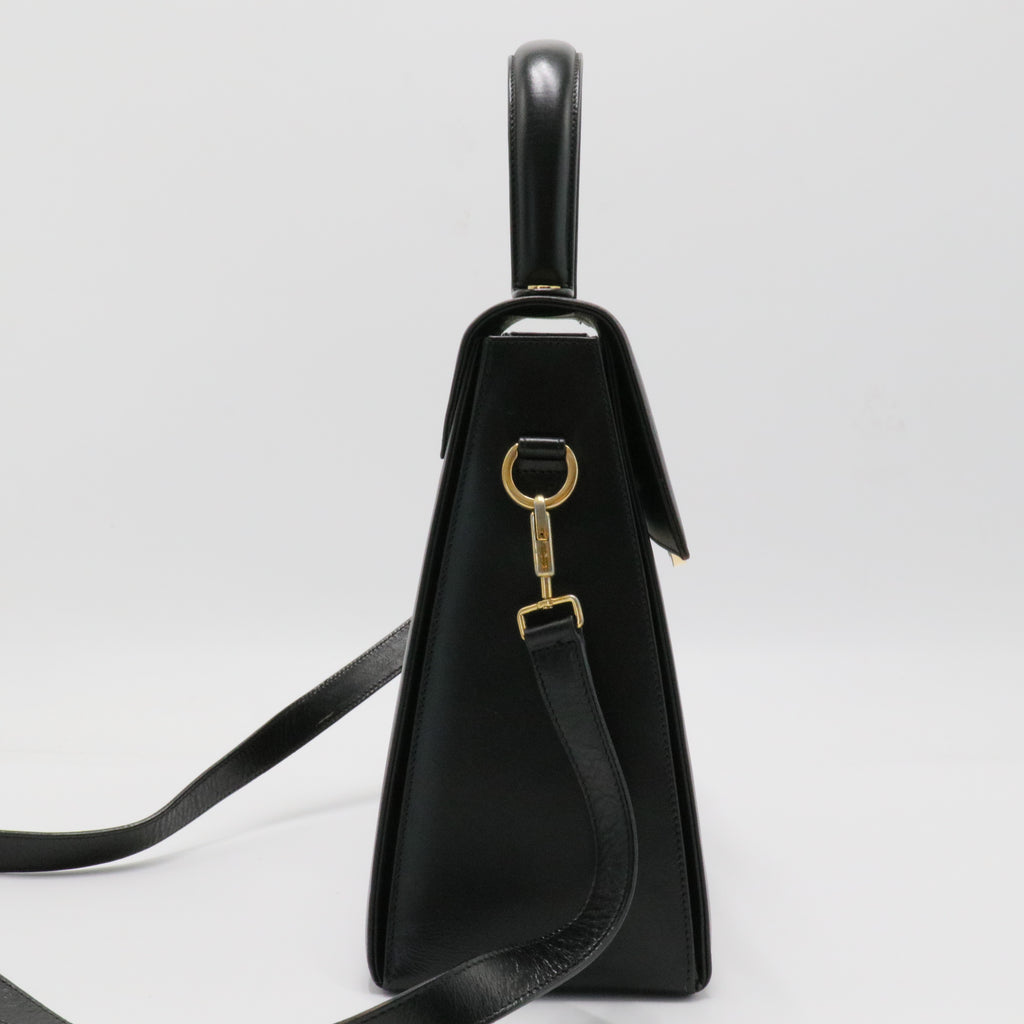 Gancini Leather Handle Bag