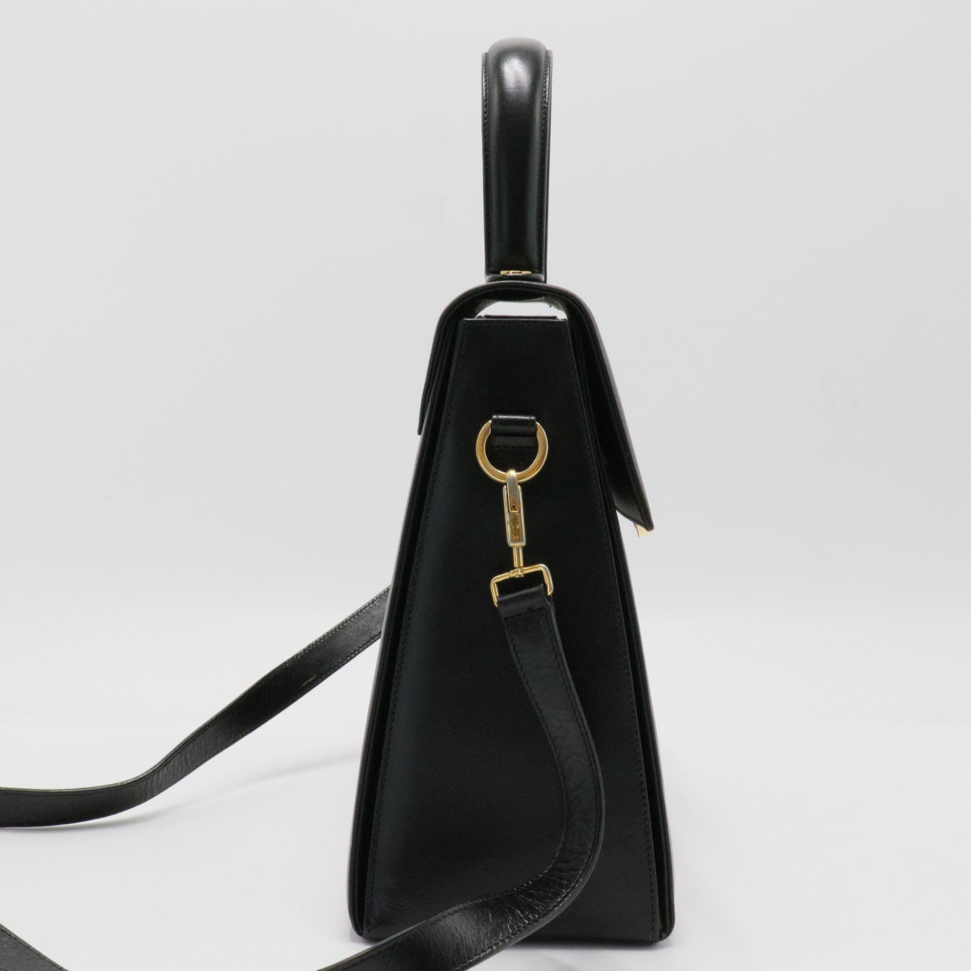 Gancini Leather Handle Bag