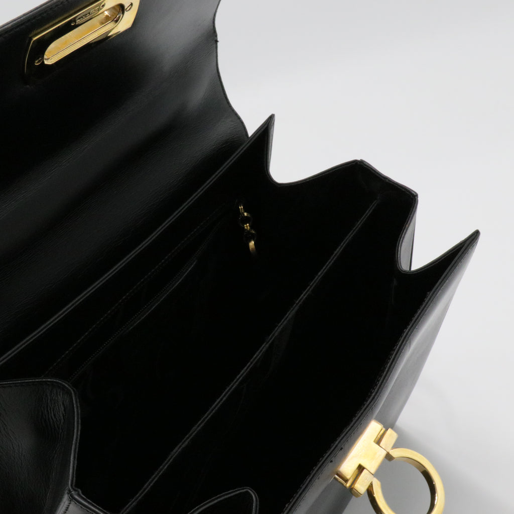 Gancini Leather Handle Bag