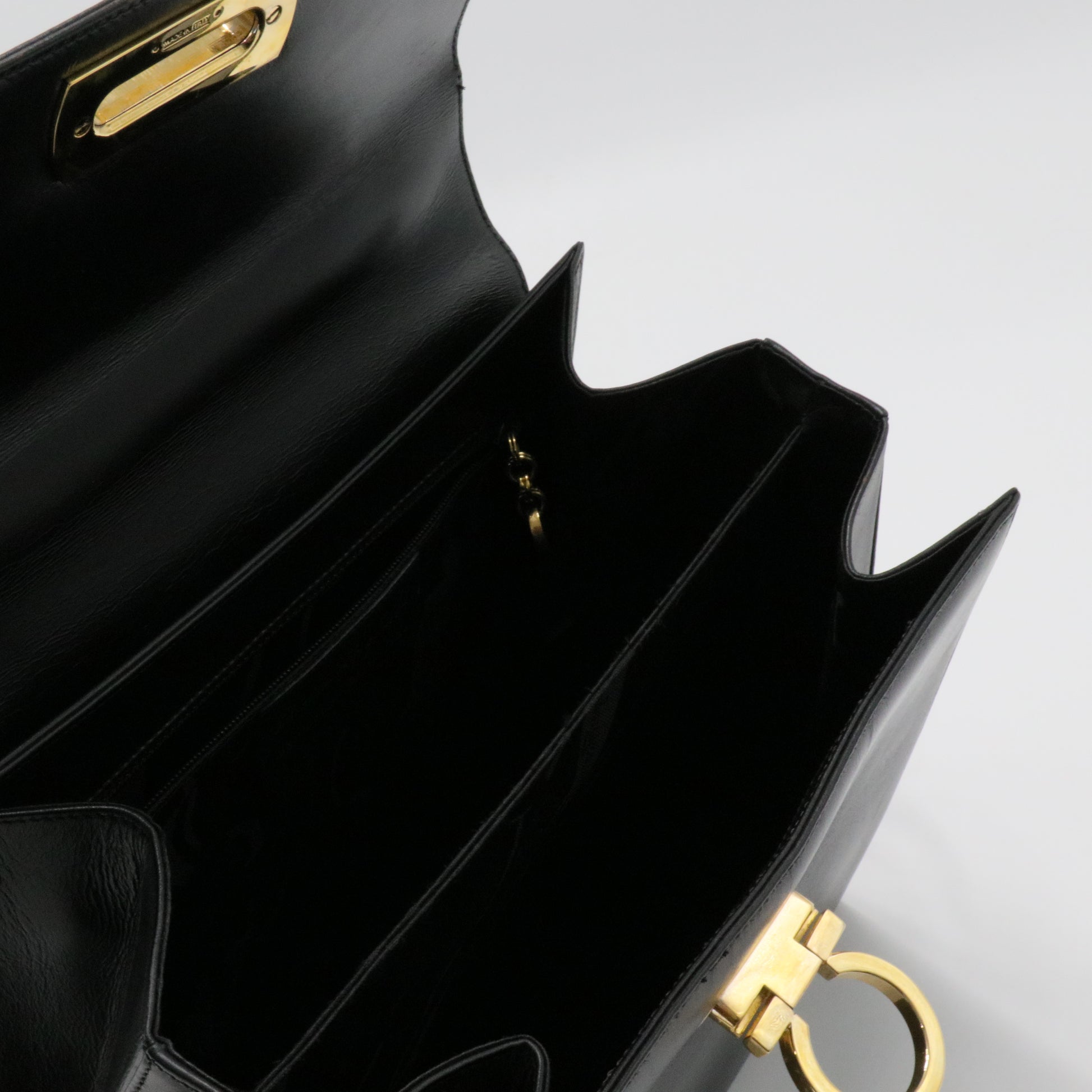 Gancini Leather Handle Bag