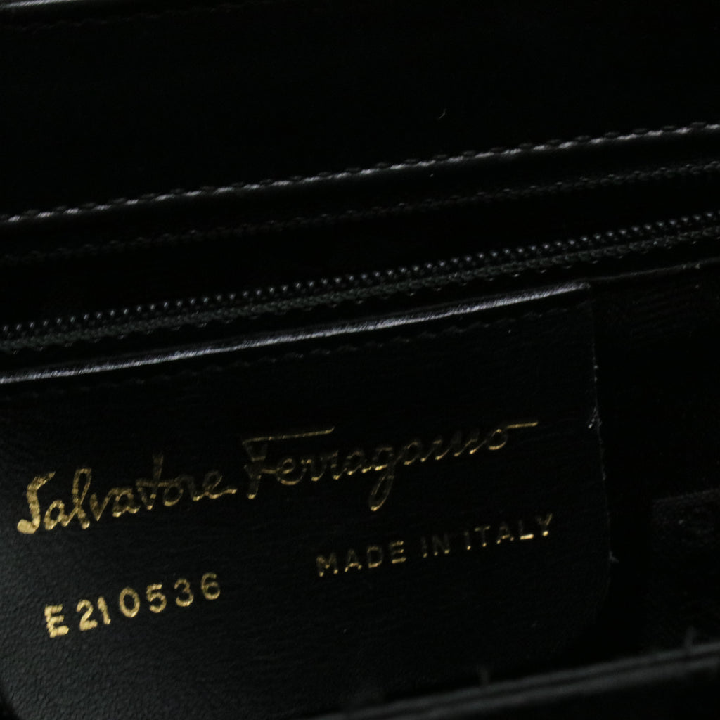 Gancini Leather Handle Bag