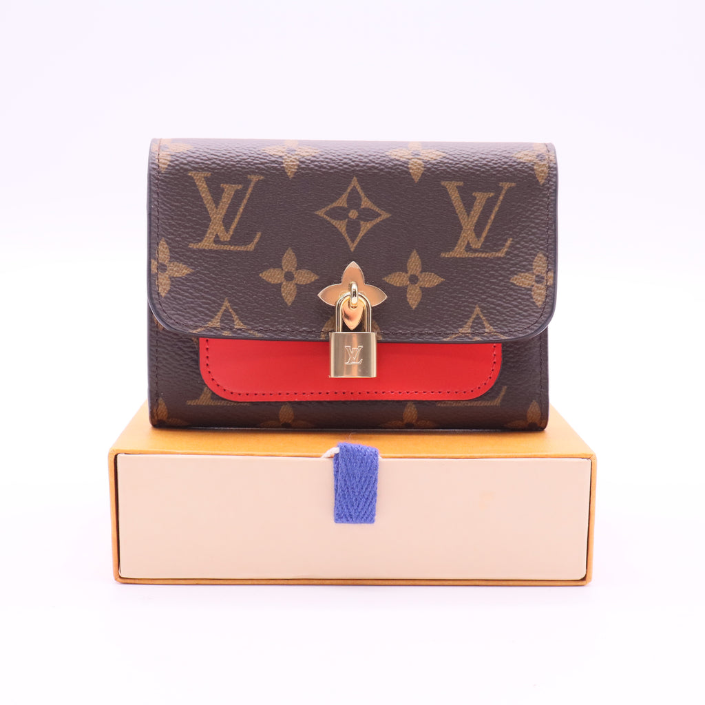 Flower Wallet Monogram Canvas Compact Twins