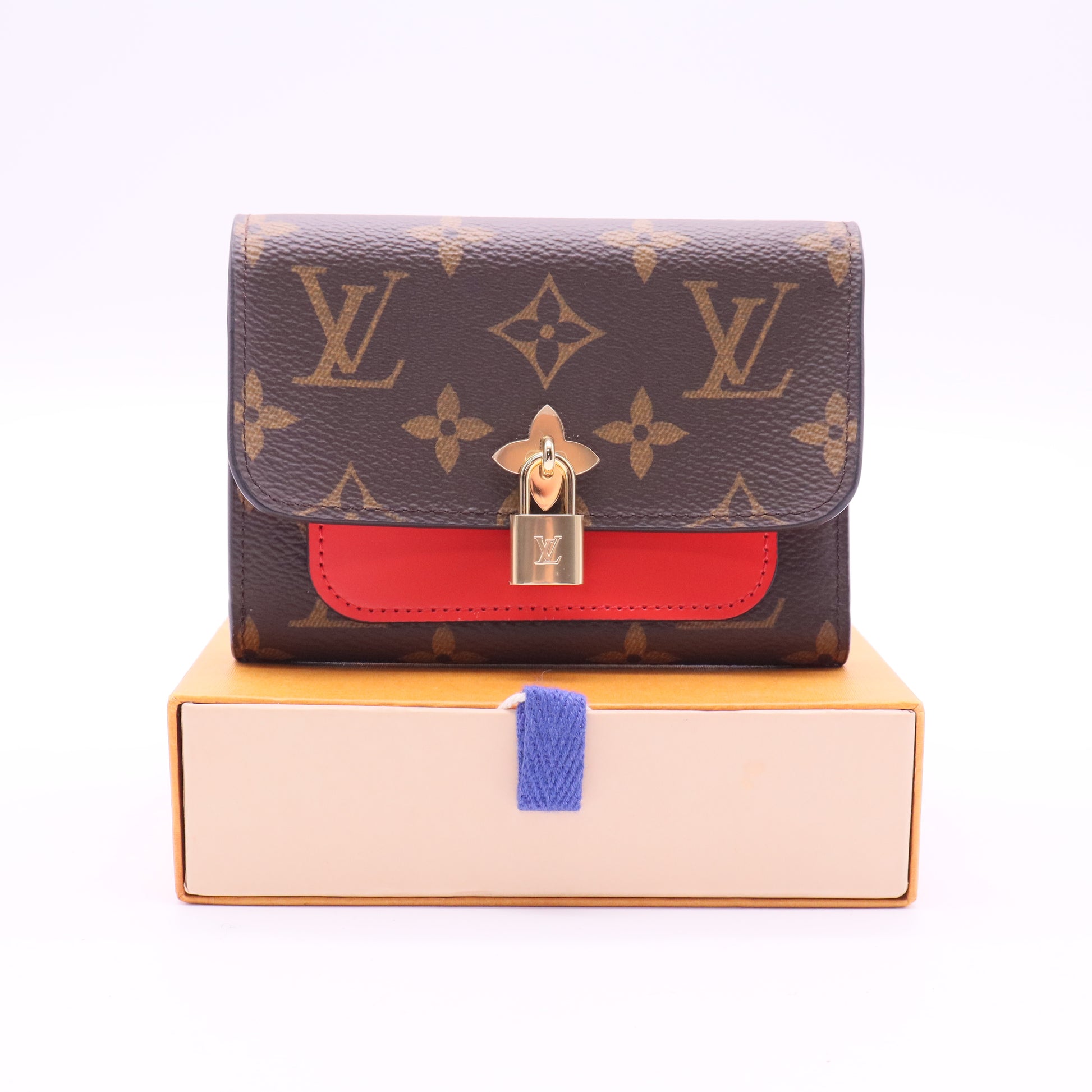 Flower Wallet Monogram Canvas Compact Twins