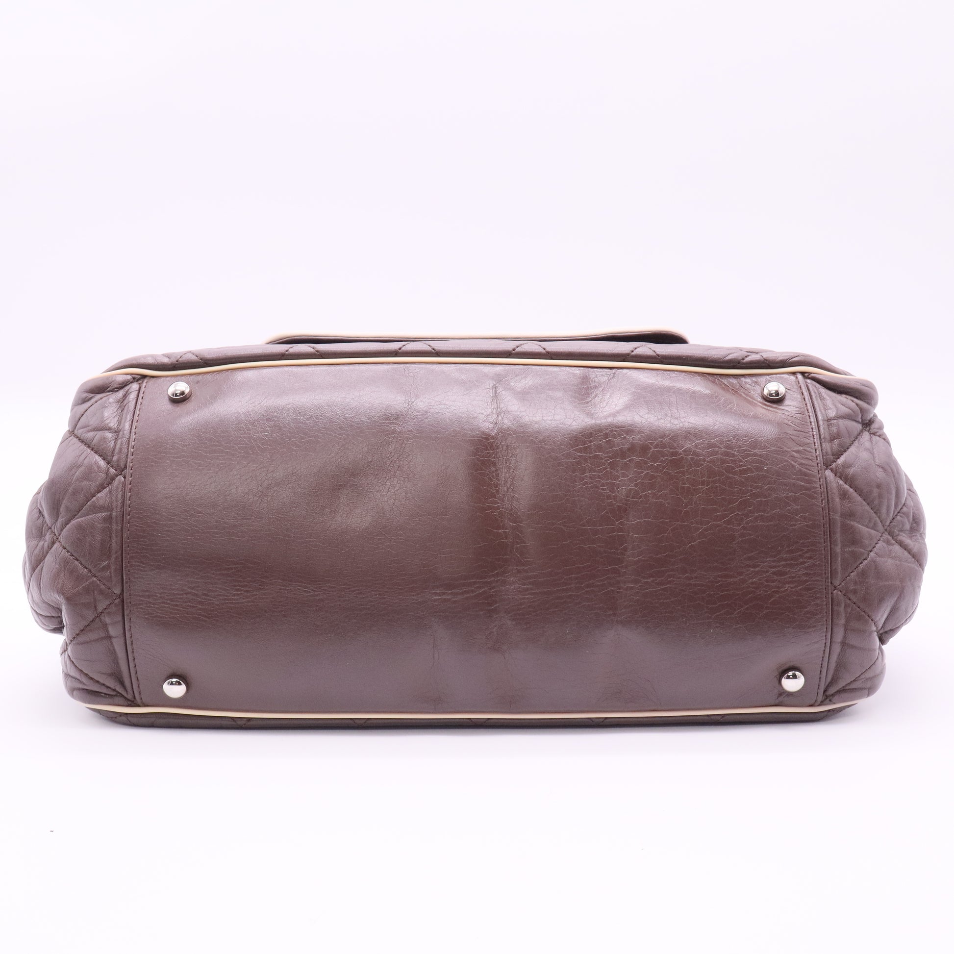 Quilted Lambskin East West Accordion Flap