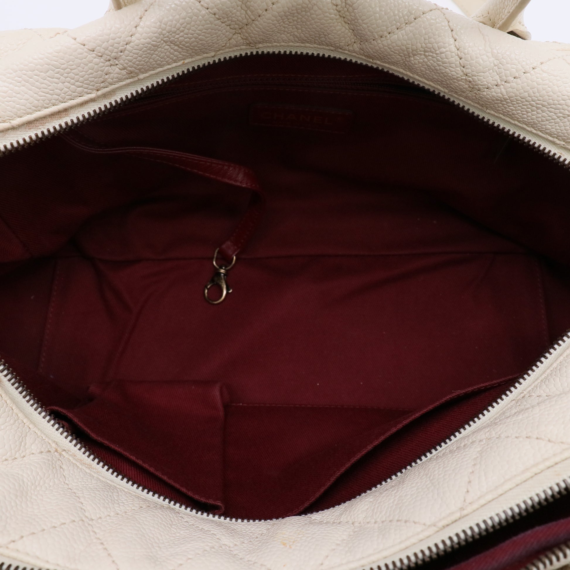 Chanel White Quilted Leather CC Crown Tote Bag Twins LDJ4940