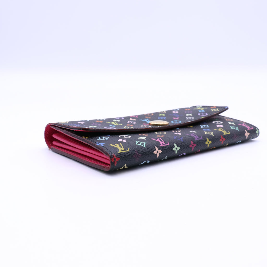 Louis Vuitton Black Monogram Multicolor Grenade Sarah Wallet twins