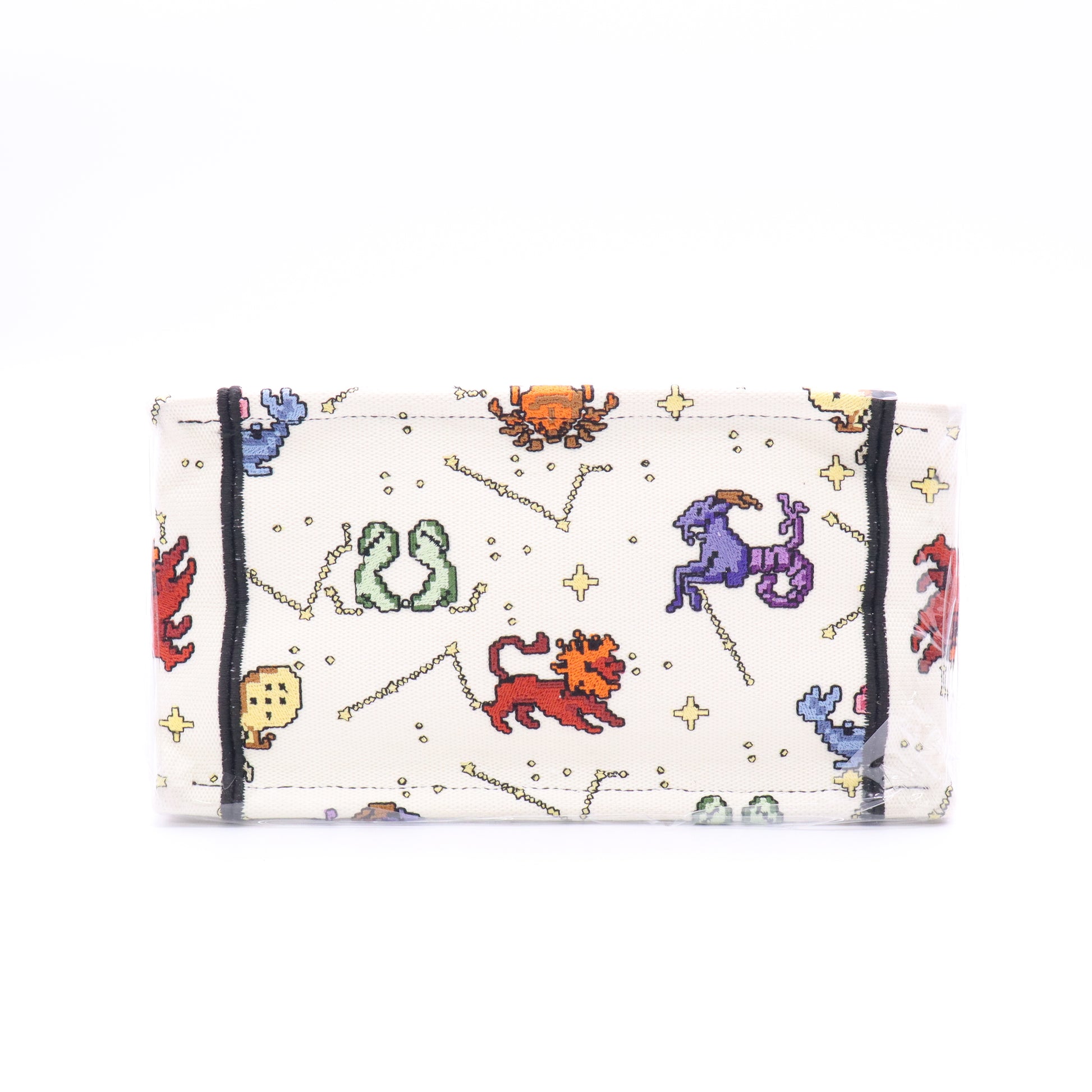Canvas Embroidered Small Pixel Zodiac Book Tote Twins LDJ3539