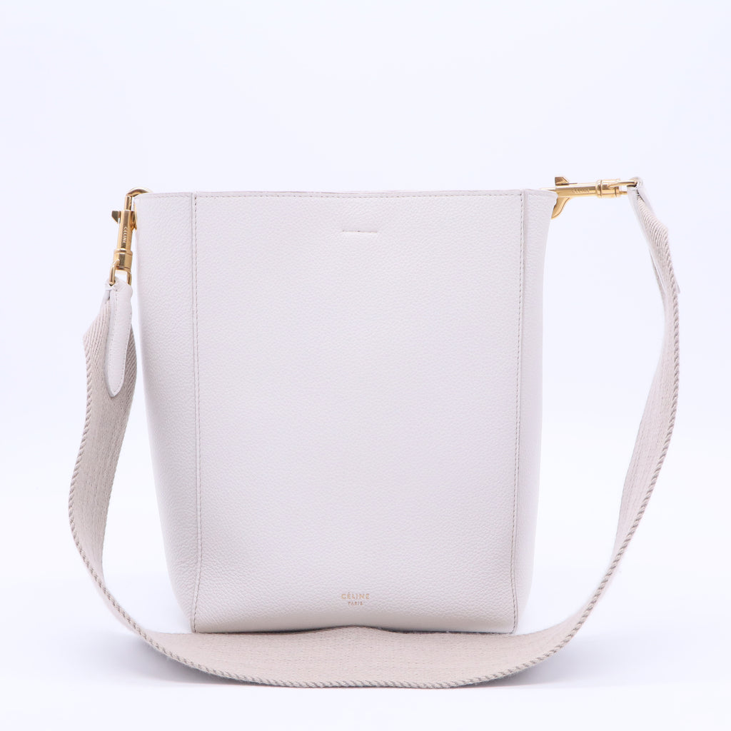 Soft Grained Calfskin Small Sangle Bucket Bag Light Taupe B20114