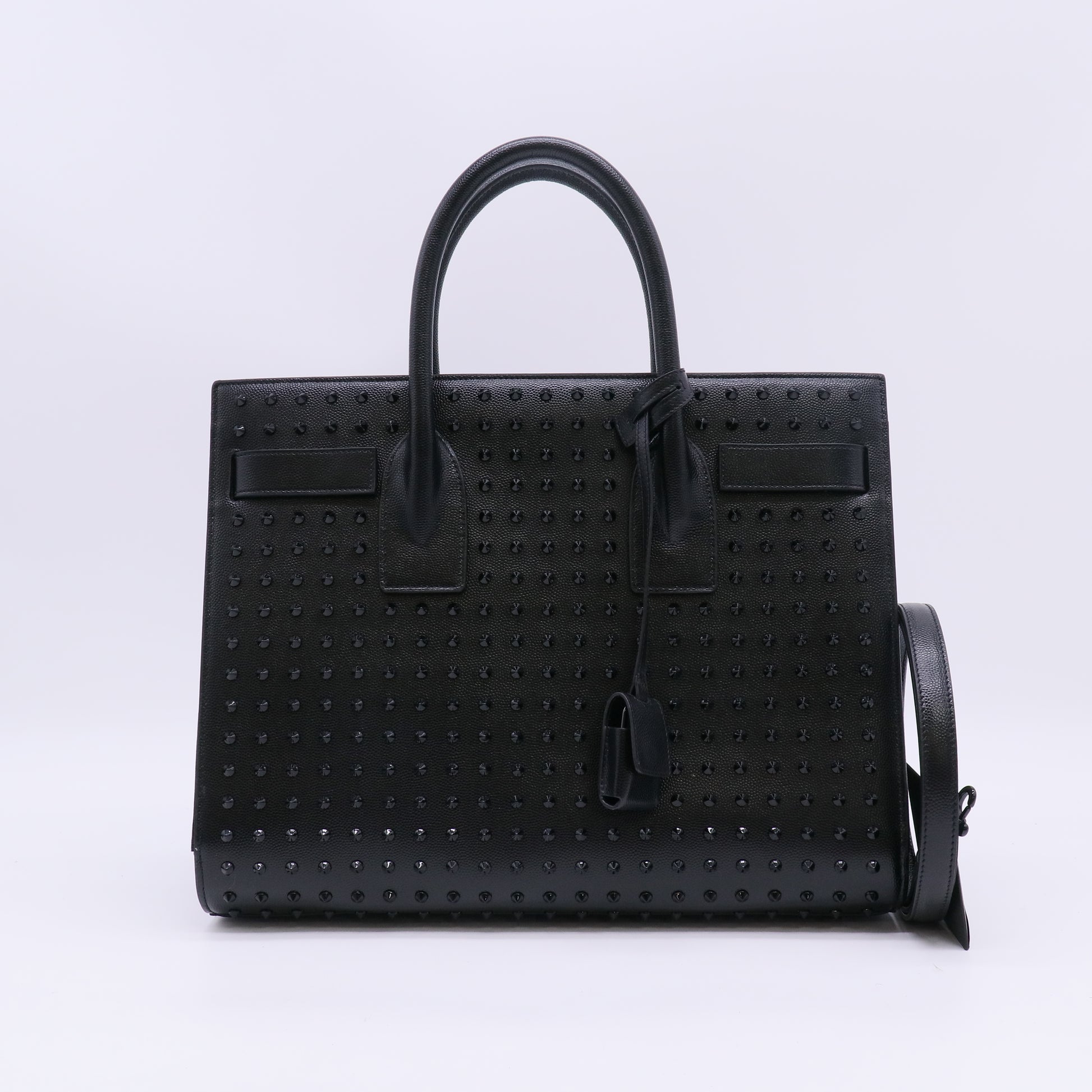 Saint Laurent Grain De Poudre Studded Nano Sac De Jour Black twins LDJ5523