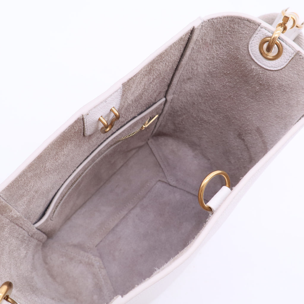 Soft Grained Calfskin Small Sangle Bucket Bag Light Taupe B20114