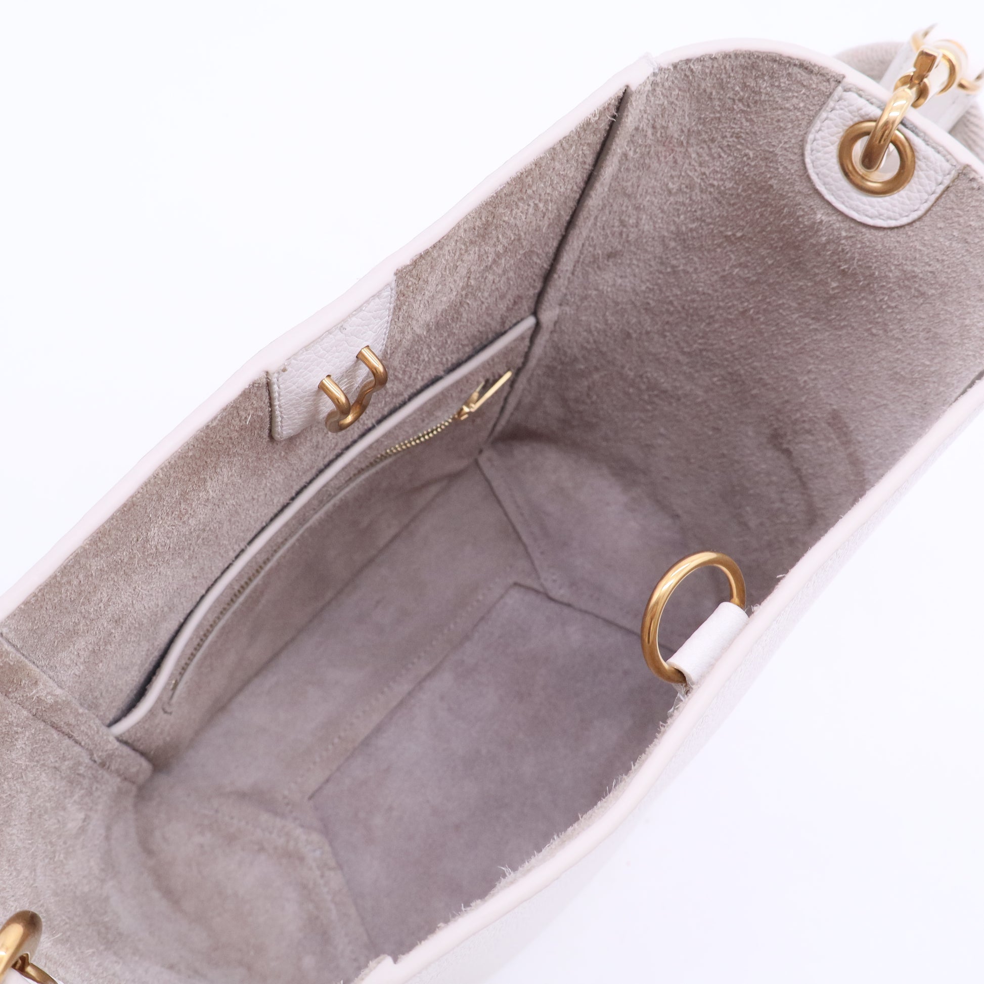 Soft Grained Calfskin Small Sangle Bucket Bag Light Taupe B20114