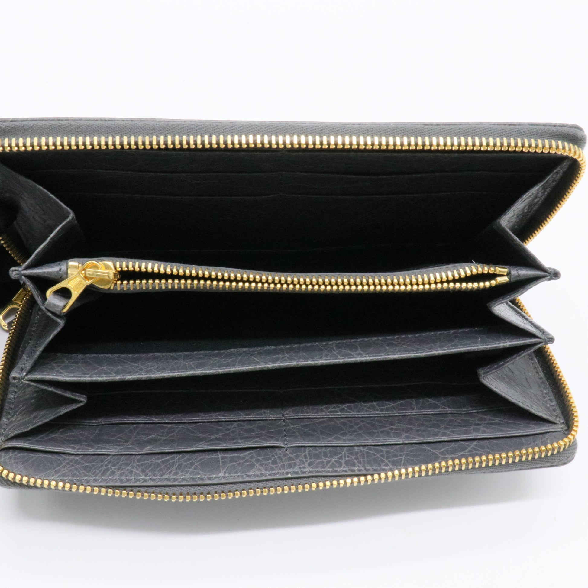 Classic Metallic Edge Money Flap Wallet Leather