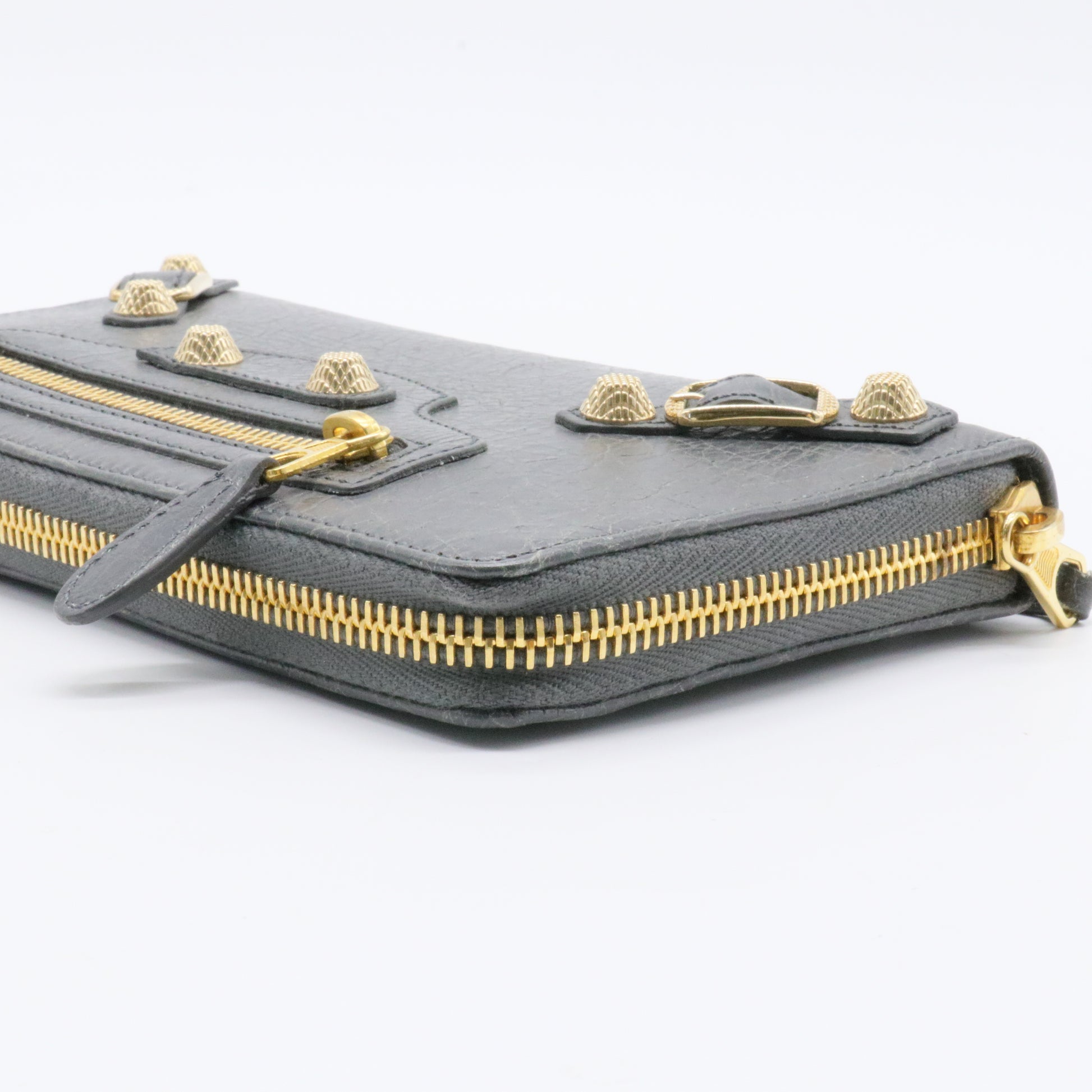 Classic Metallic Edge Money Flap Wallet Leather